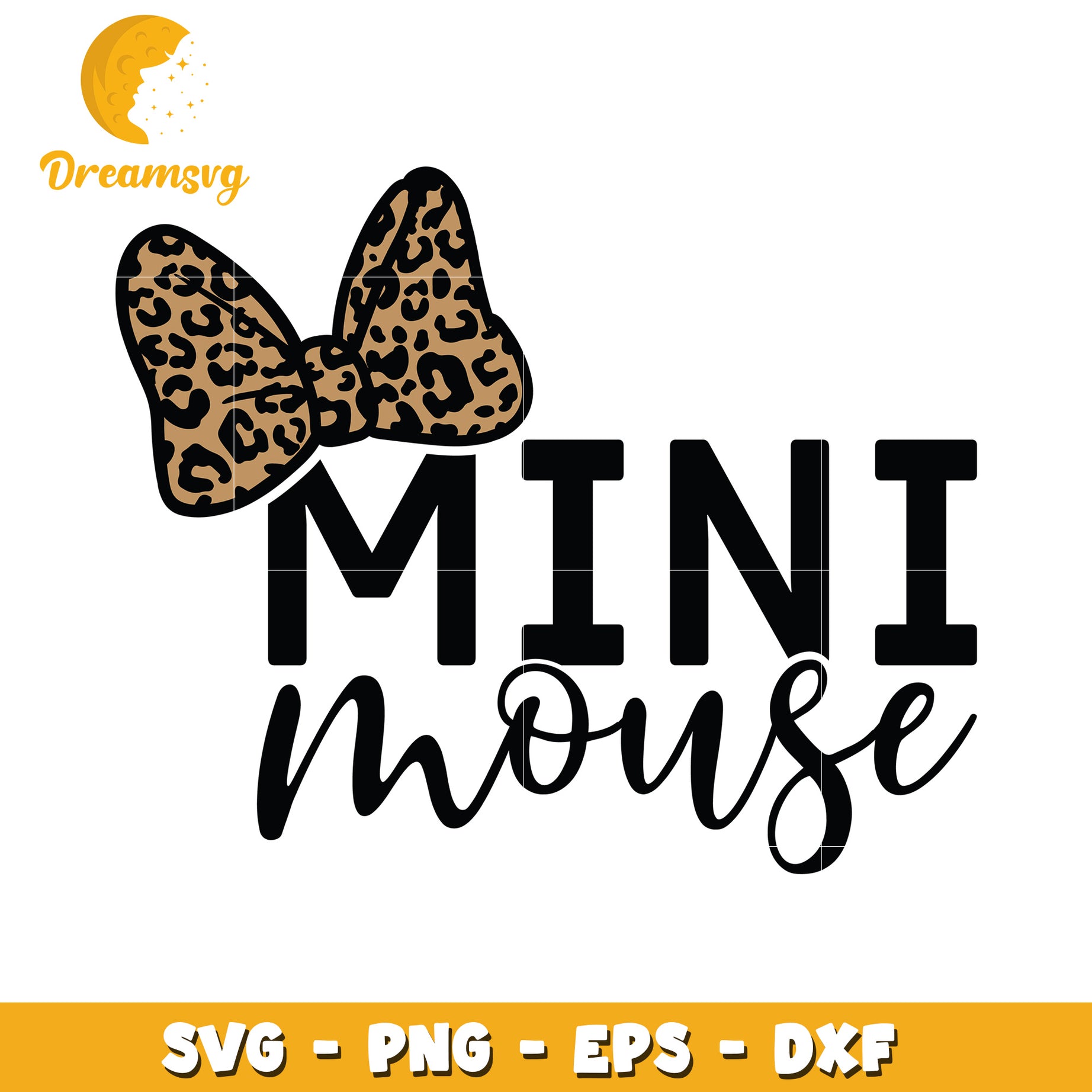 Leopard Bow Mini Mouse SVG PNG EPS DXF