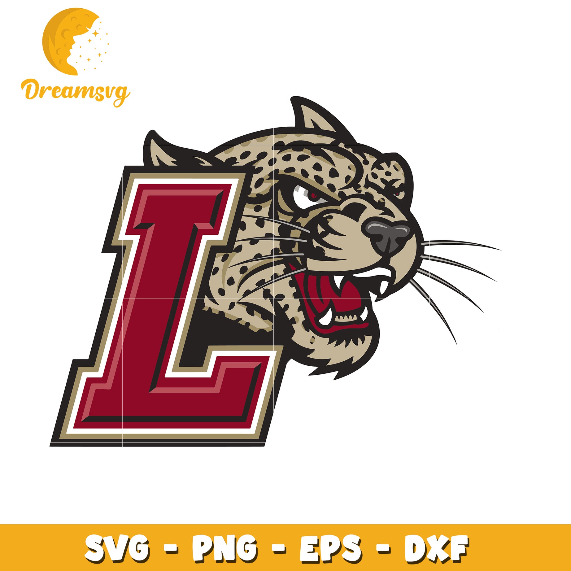 Leopard Mascot Letter L SVG PNG EPS DXF