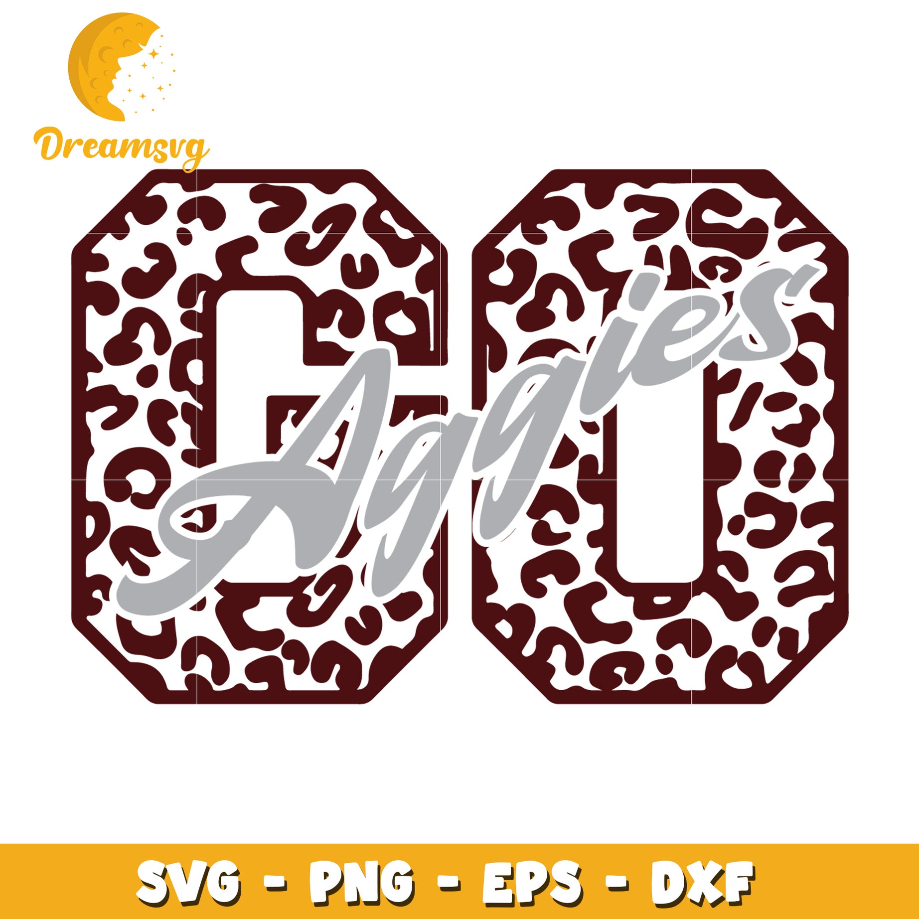 Leopard Print Aggies SVG Cut File