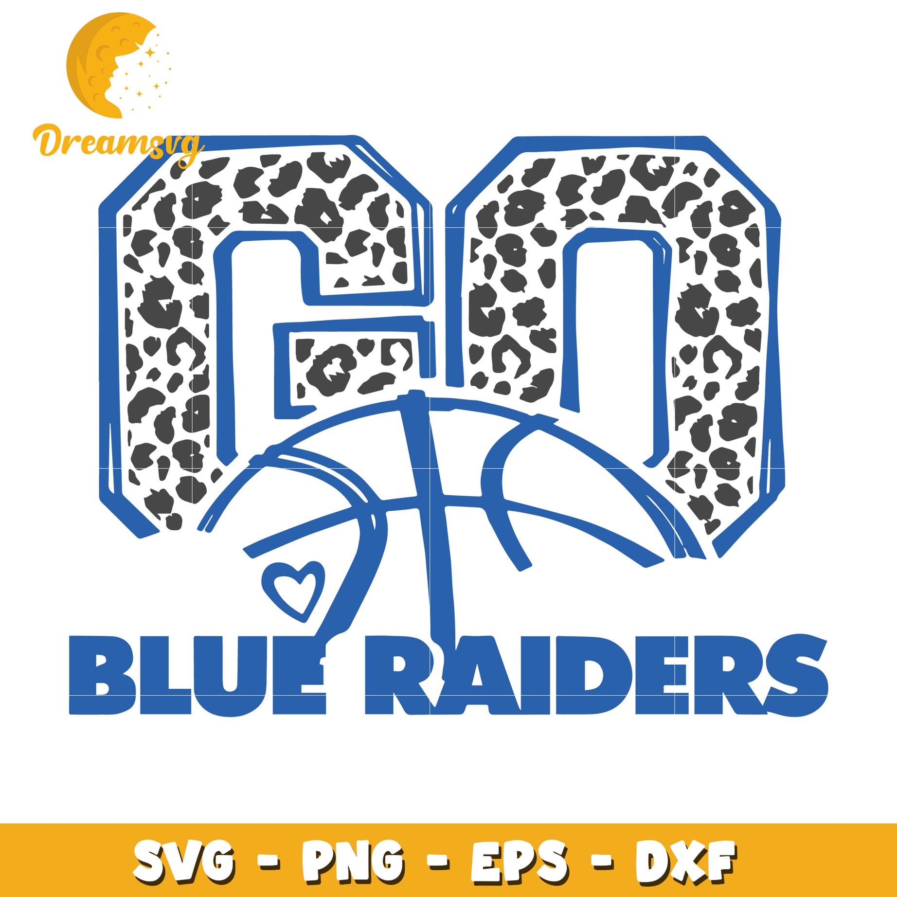 Leopard Print Blue Raiders Basketball SVG