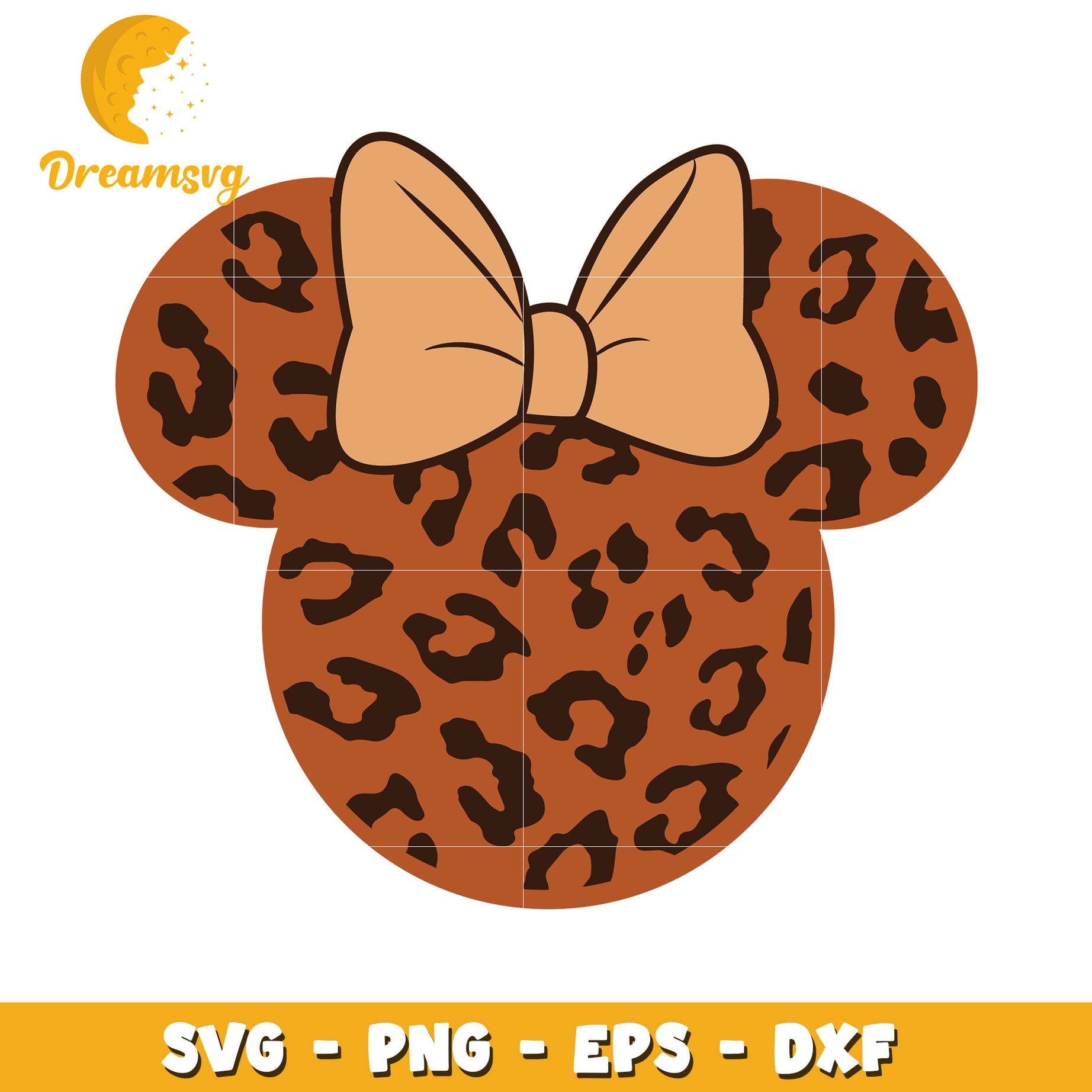 Leopard Print Minnie Mouse Ears SVG