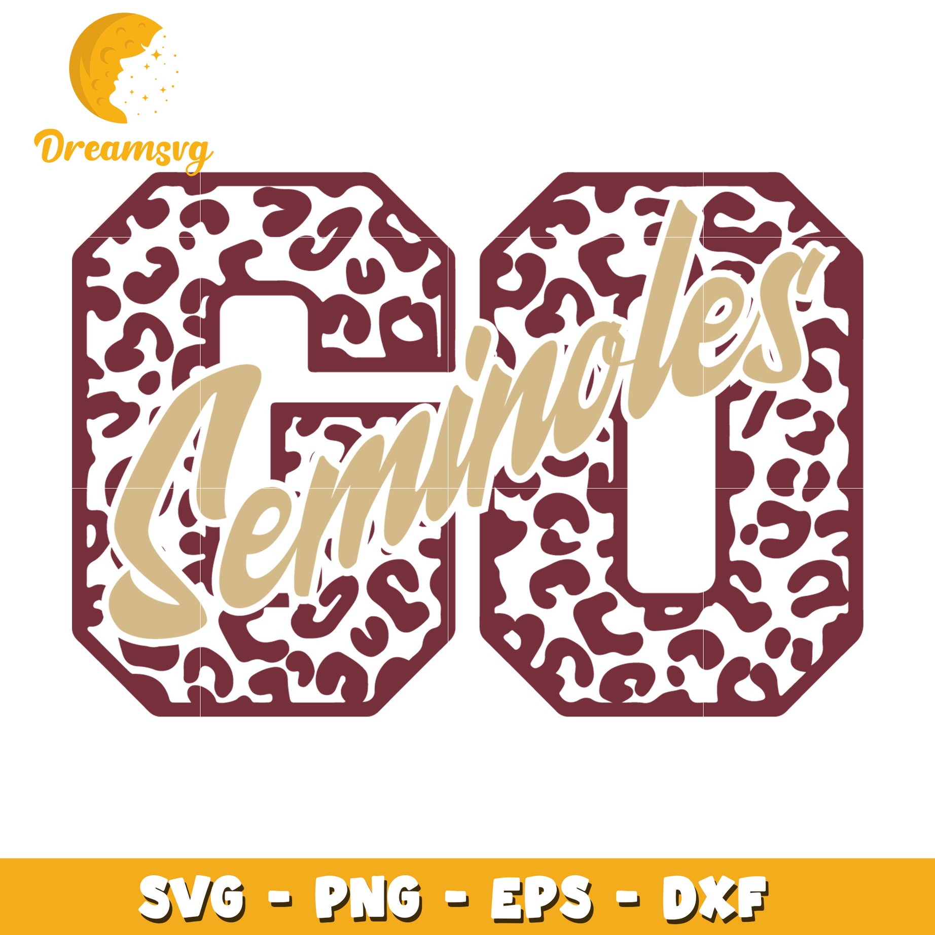 Leopard Print Seminoles SVG Cut File