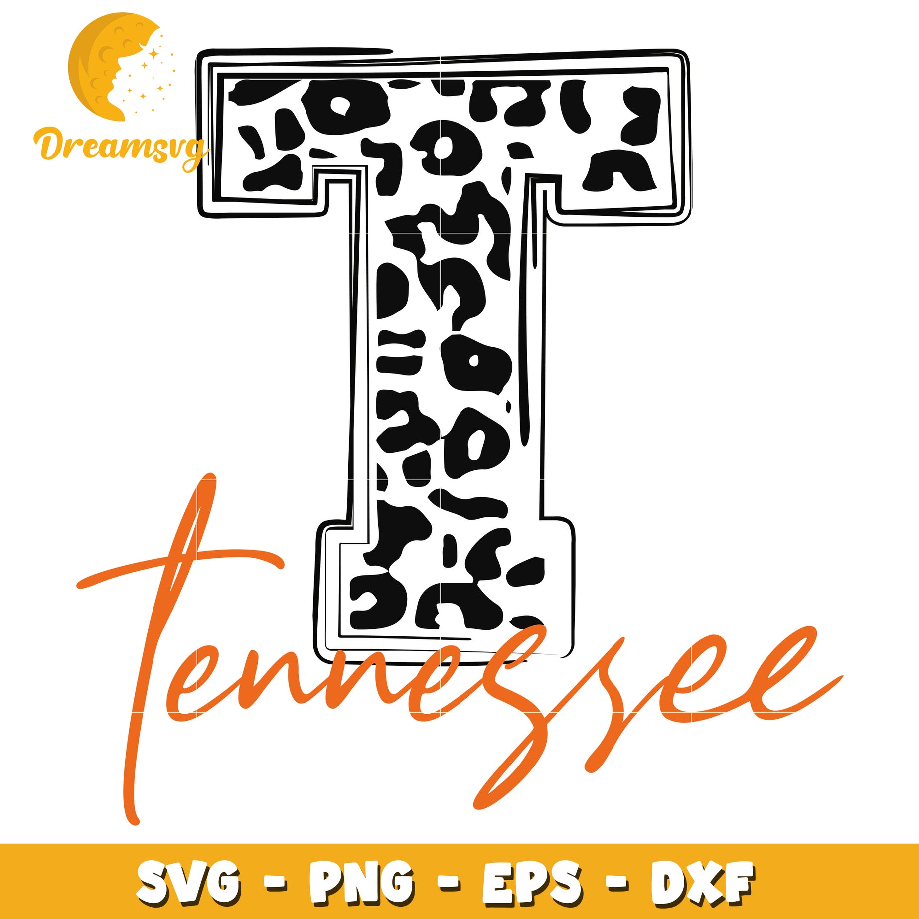 Leopard Print Tennessee Letter T SVG Design for Crafts and More