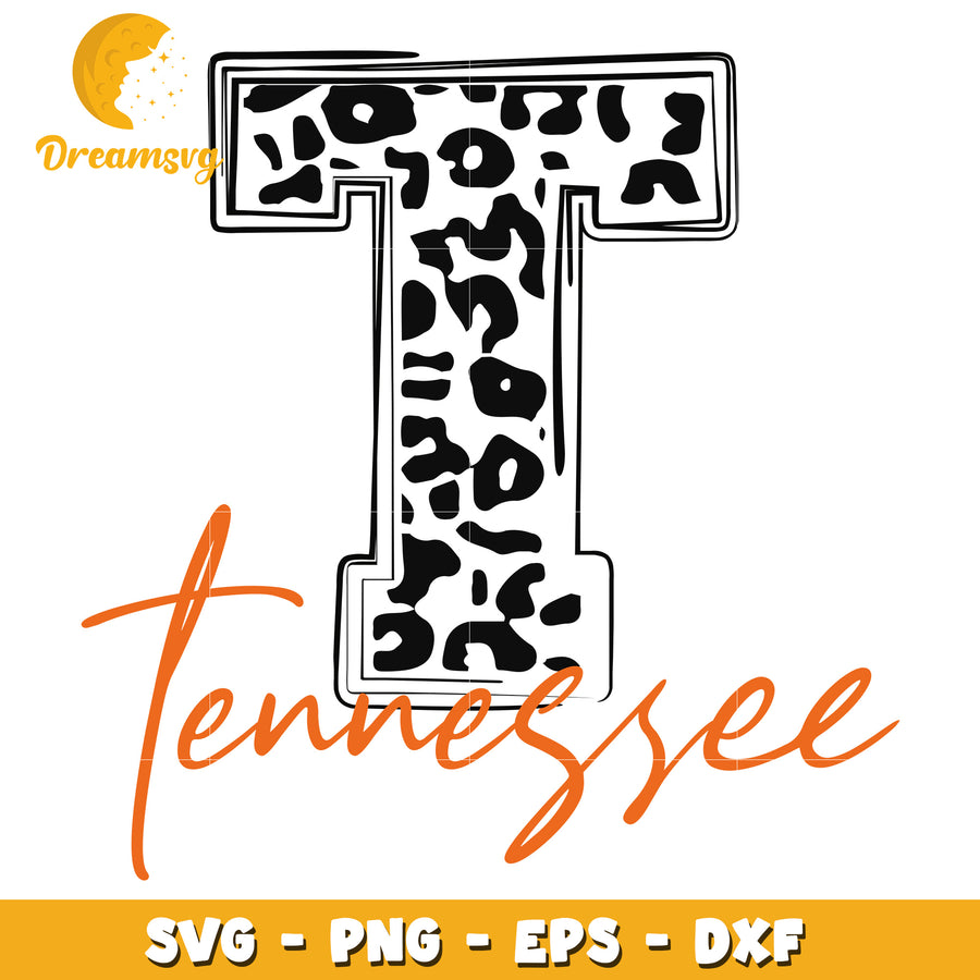 Leopard Print Tennessee Letter T SVG Design for Crafts and More