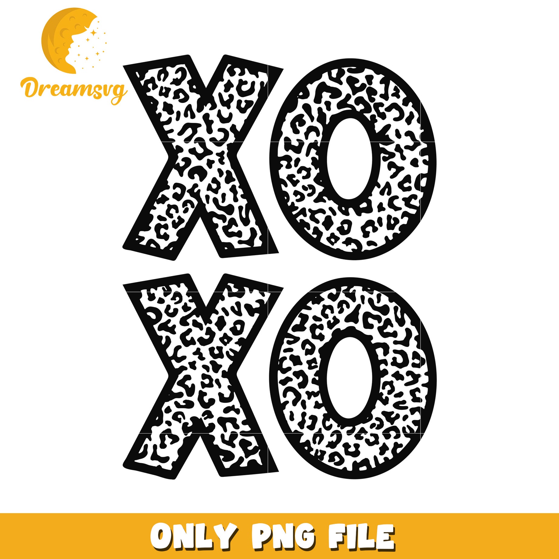 Leopard Print XO PNG File