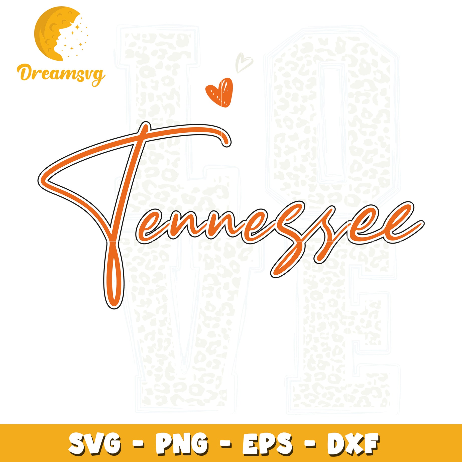 Leopard Tennessee Love SVG PNG EPS DXF