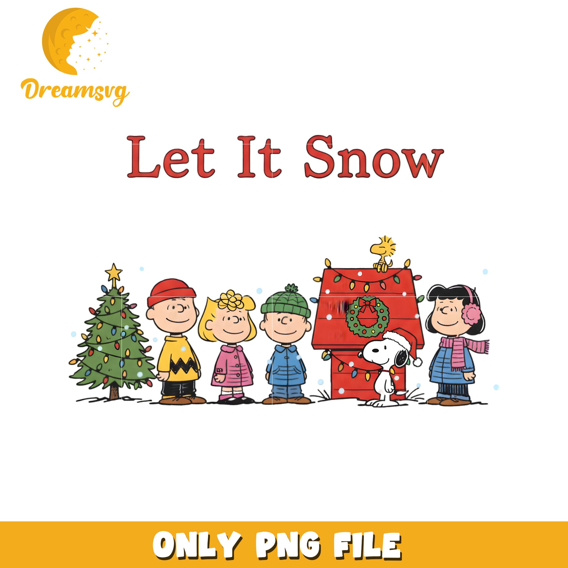 Let It Snow png, christmas tree png, christmas lights png