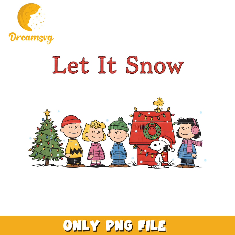 Let It Snow png, christmas tree png, christmas lights png
