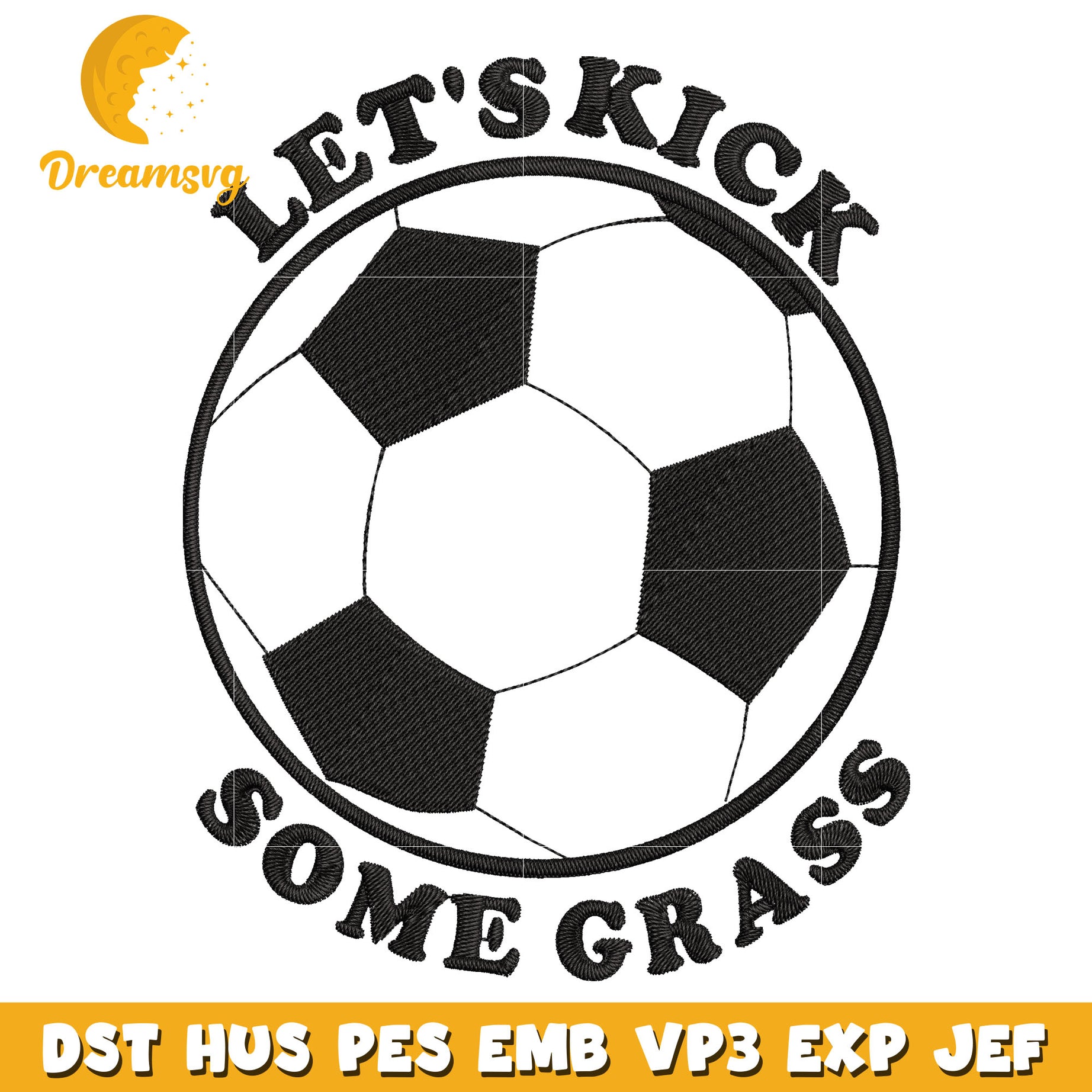 Let's kick some grass embroidery design