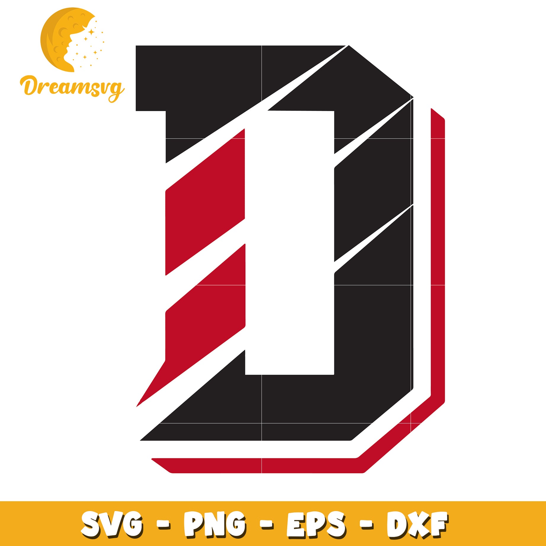 Letter D SVG PNG EPS DXF Cut File
