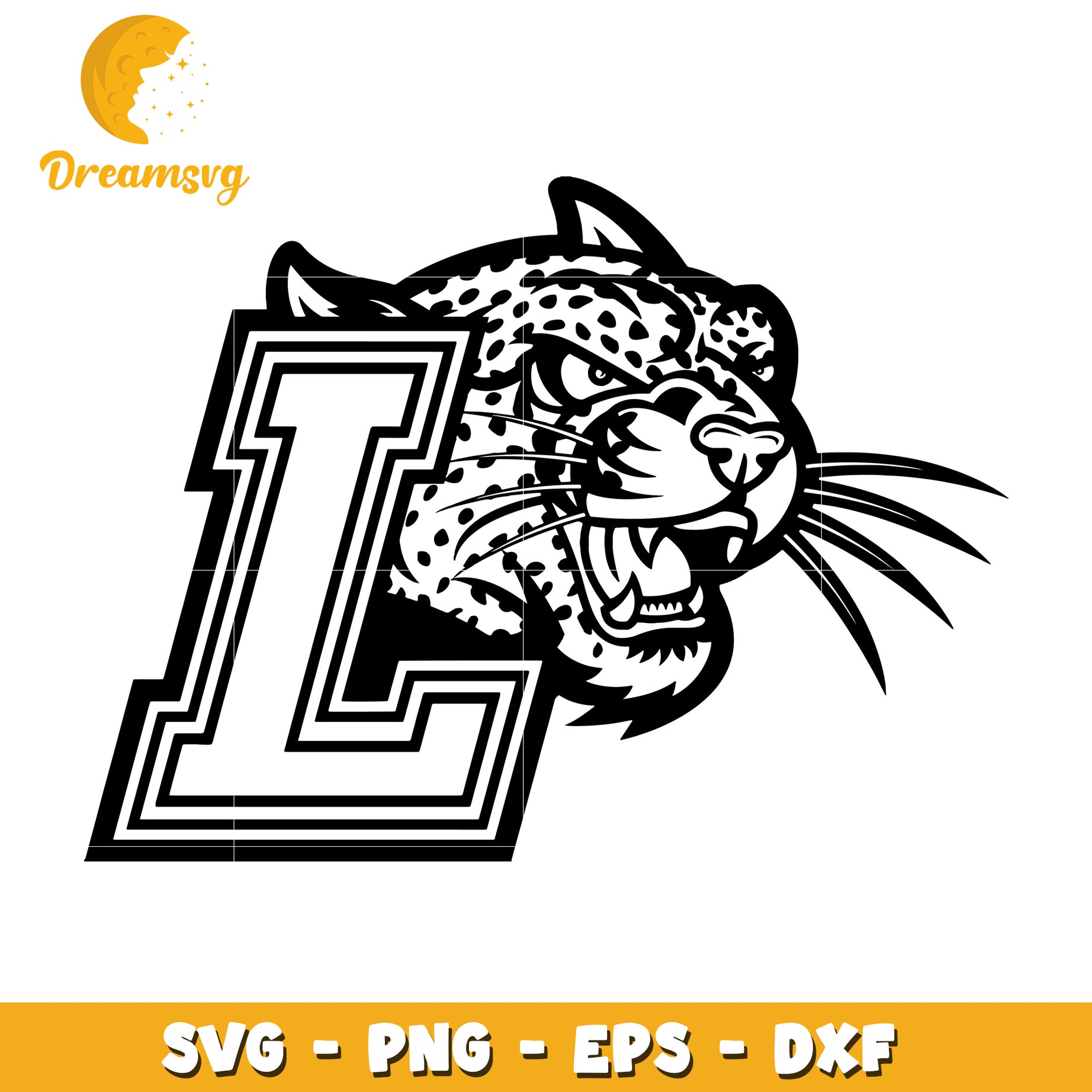 Letter L Jaguar Mascot SVG PNG EPS DXF