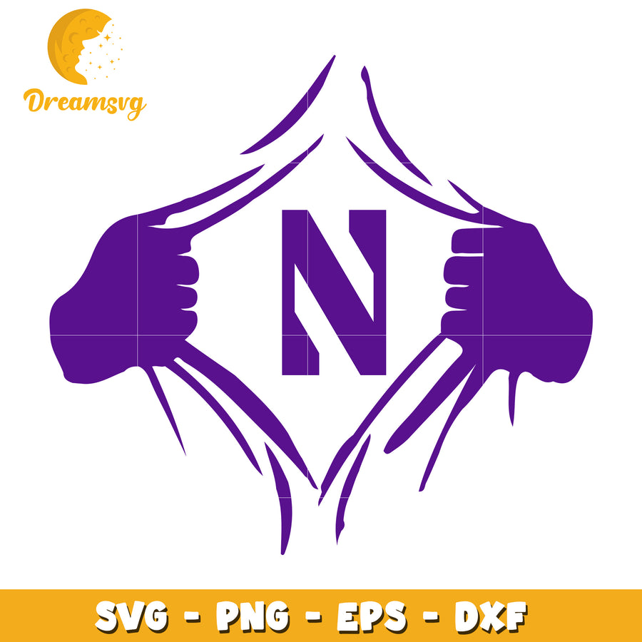 Letter N SVG Superhero Design