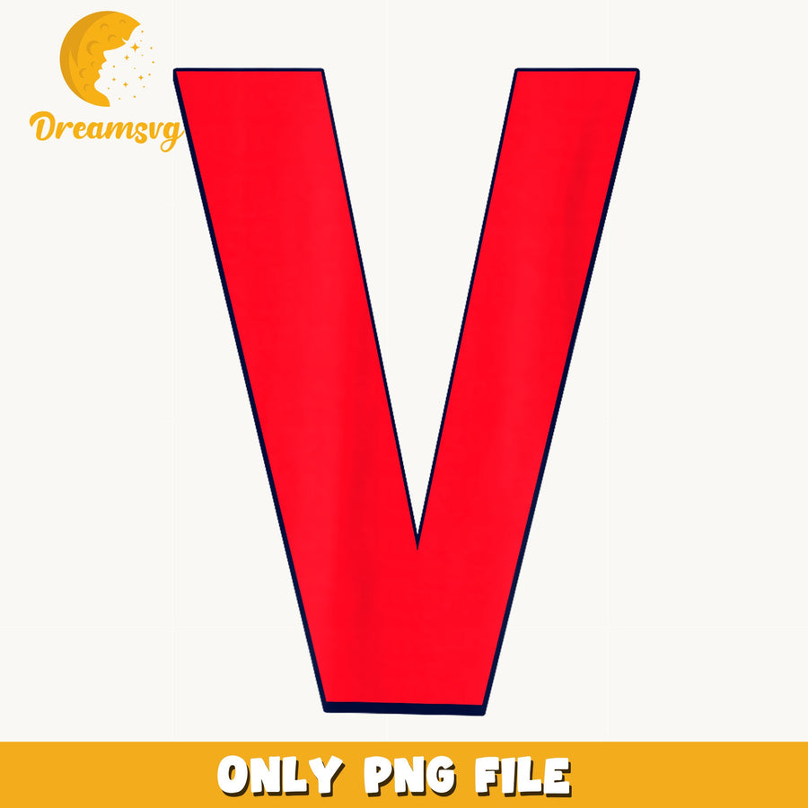 Letter V Red Bold Font PNG, Alphabet Clipart Design, SVG PNG