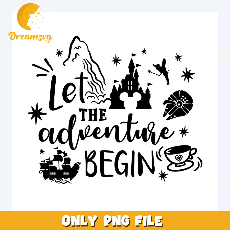 Let the adventure begin png, disney characters png, disney cartoons png