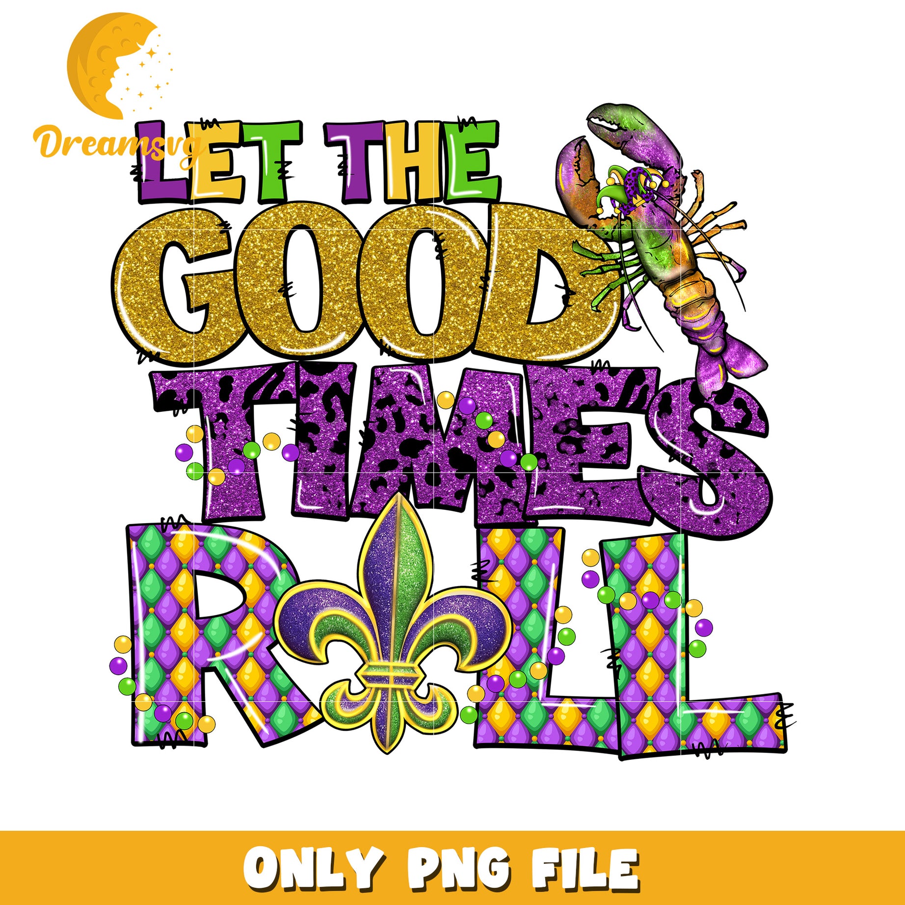 Let the good times roll font png, mardi gras festival png