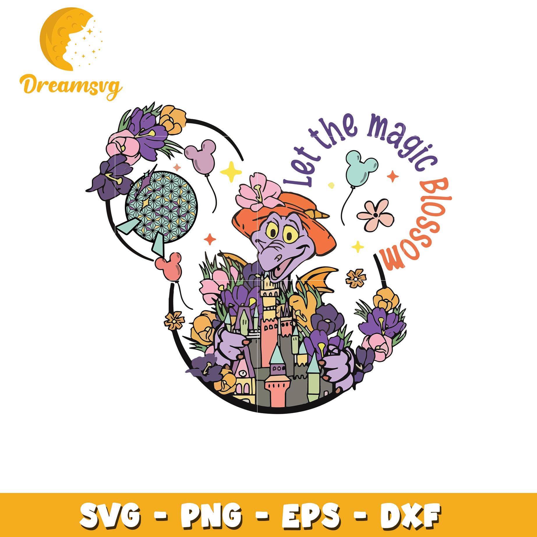 Let the magic blossom svg, disney cartoons svg, disneyland svg