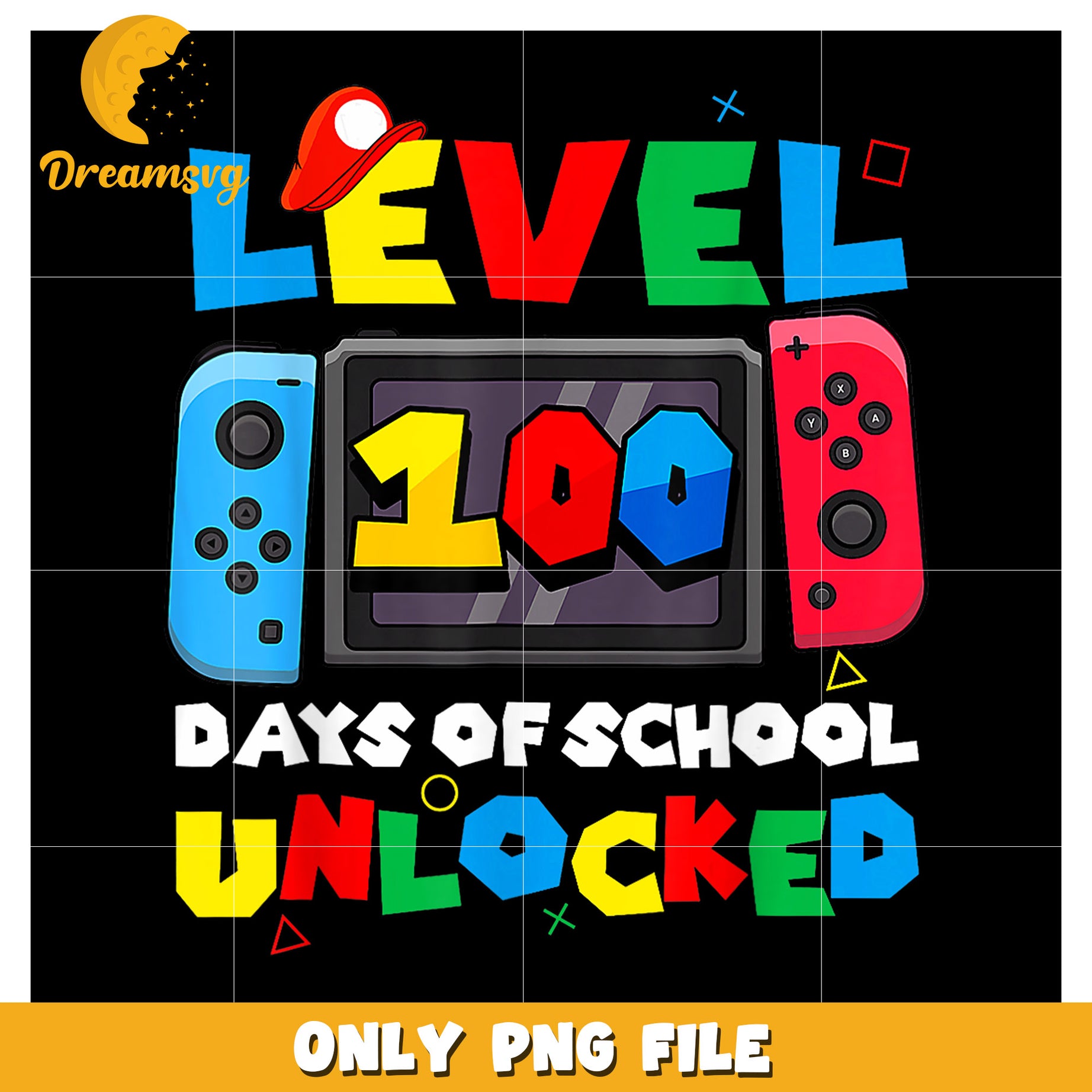 Level 100 Days of School Unlocked Fun PNG Design