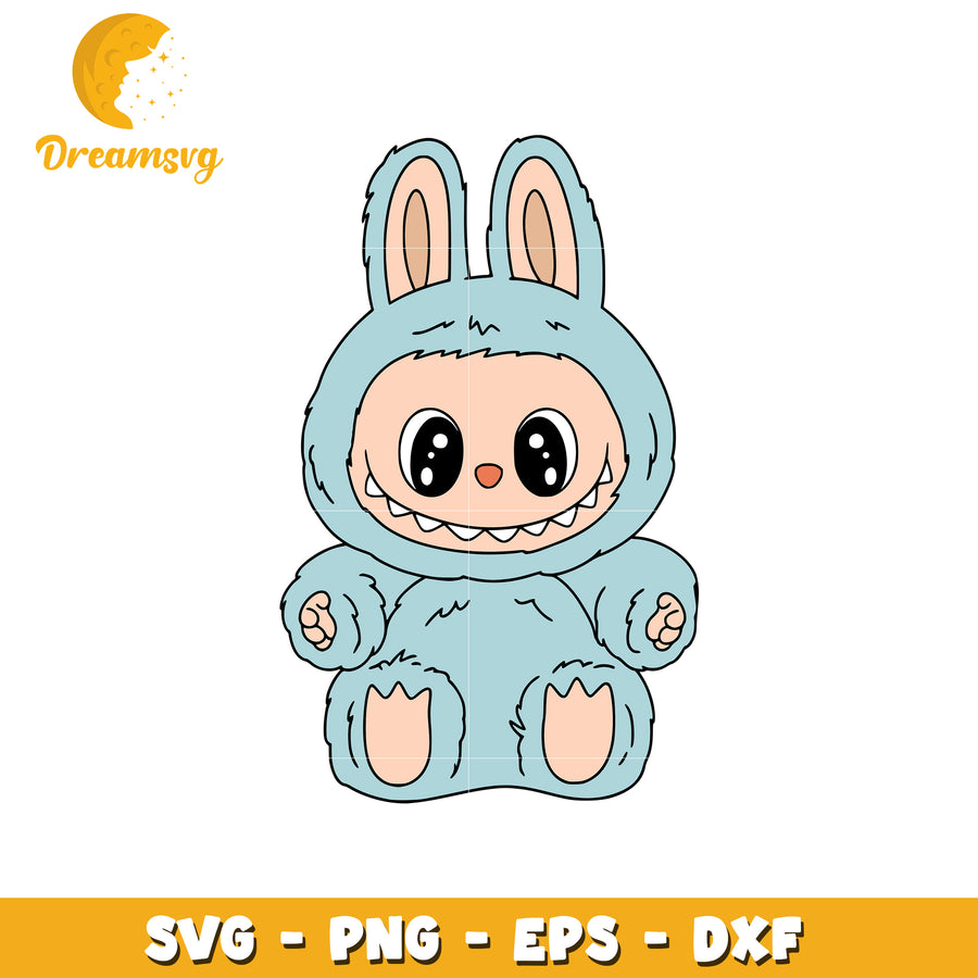 Light blue characters svg, labubu keychain svg, labubu cartoon svg
