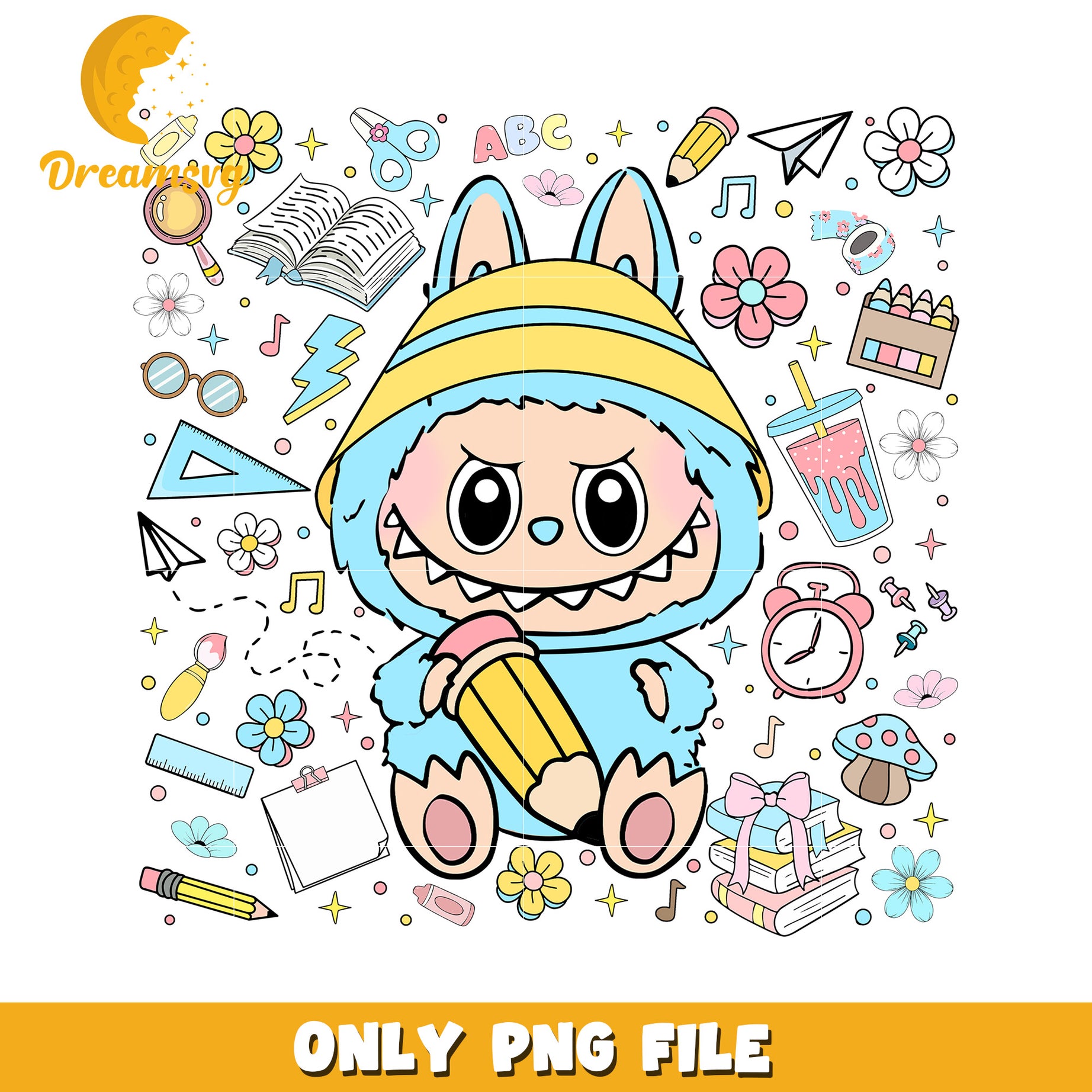 Light blue cute labubu png, have a seat labubu​ png, labubu doll png