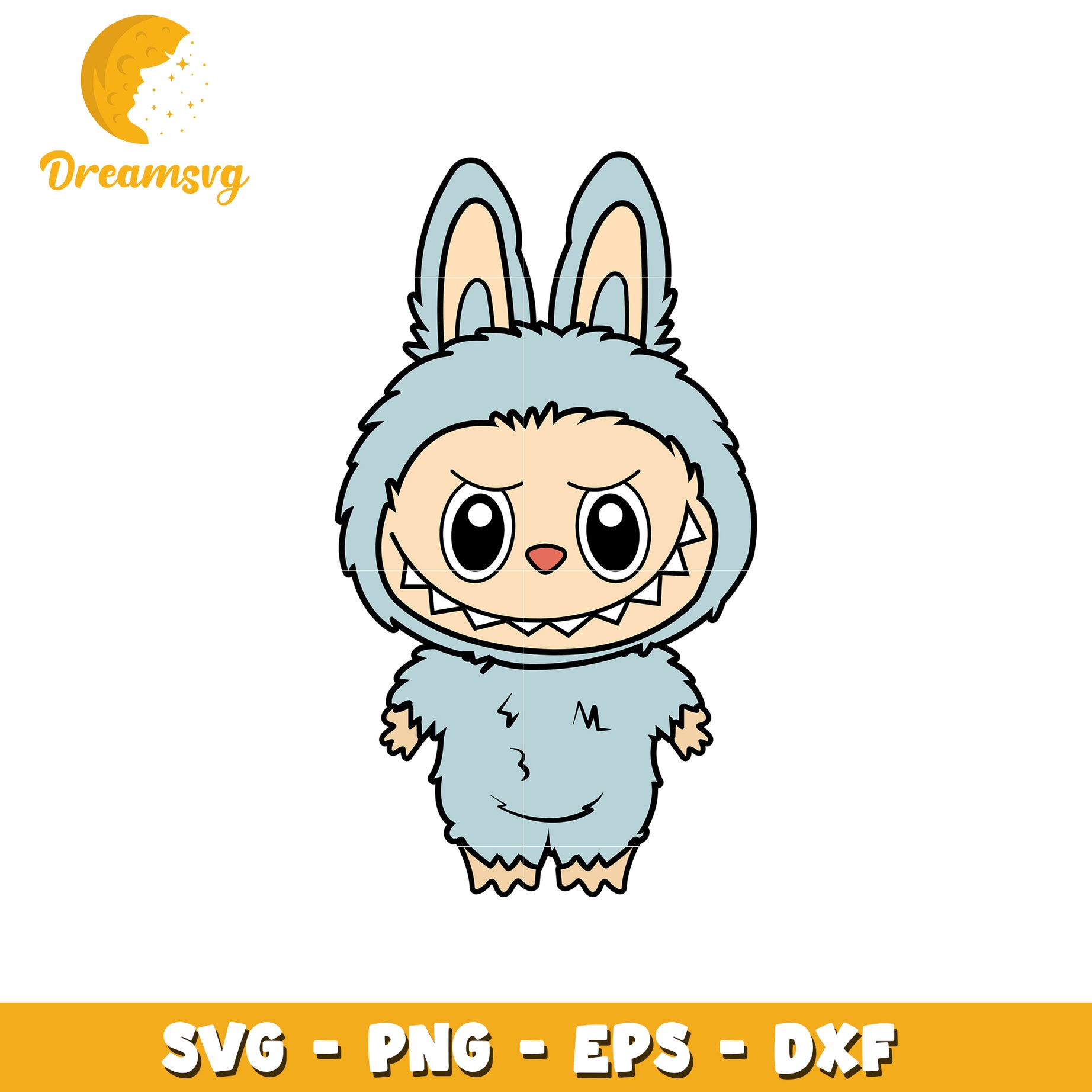 Light blue labubu svg, popmart labubu svg, labubu dolls svg