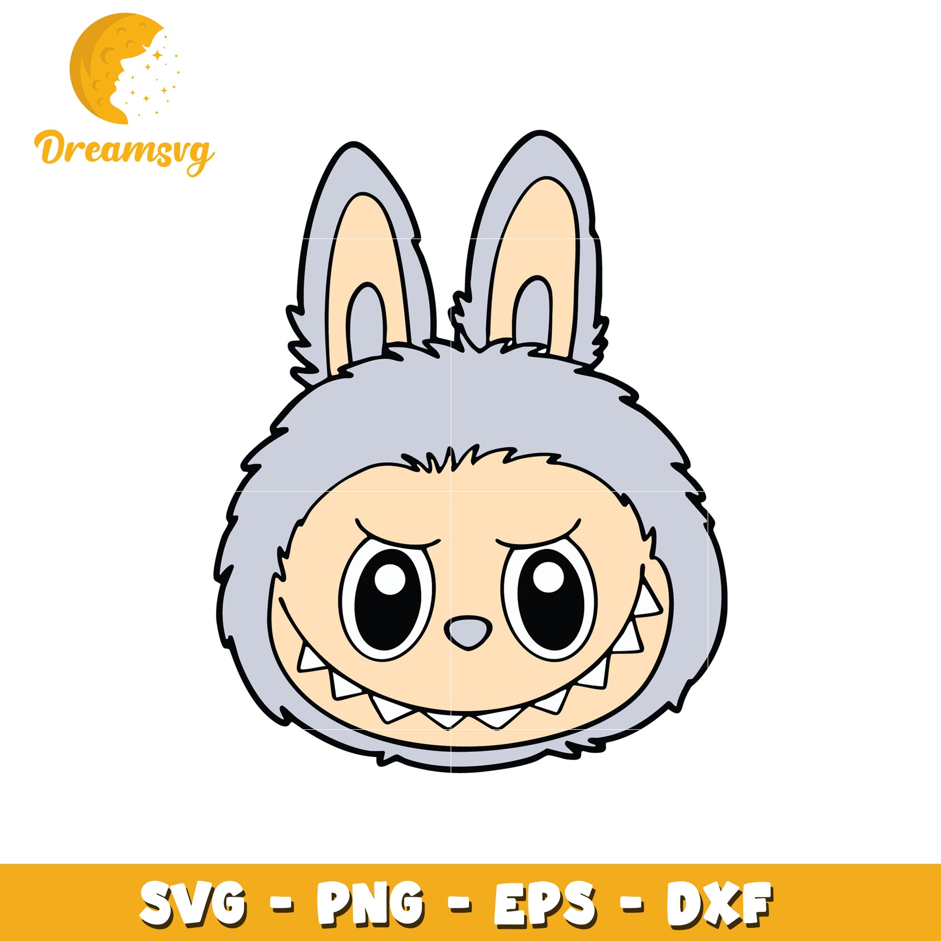 Light gray head labubu svg, labubu characters svg, labubu outfits svg