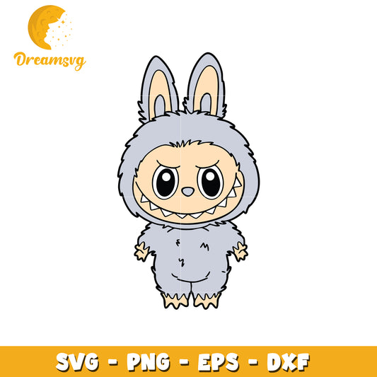 Light gray labubu svg, labubu characters svg, labubu outfits svg