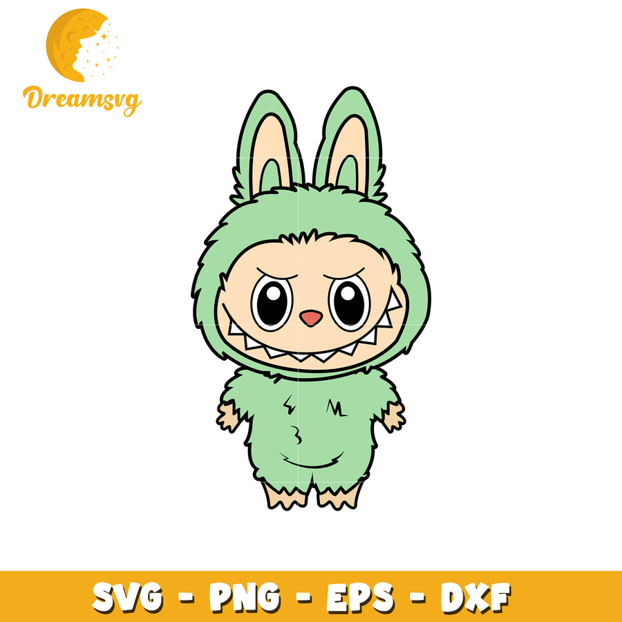 Light green labubu svg, labubu characters svg, labubu outfits svg