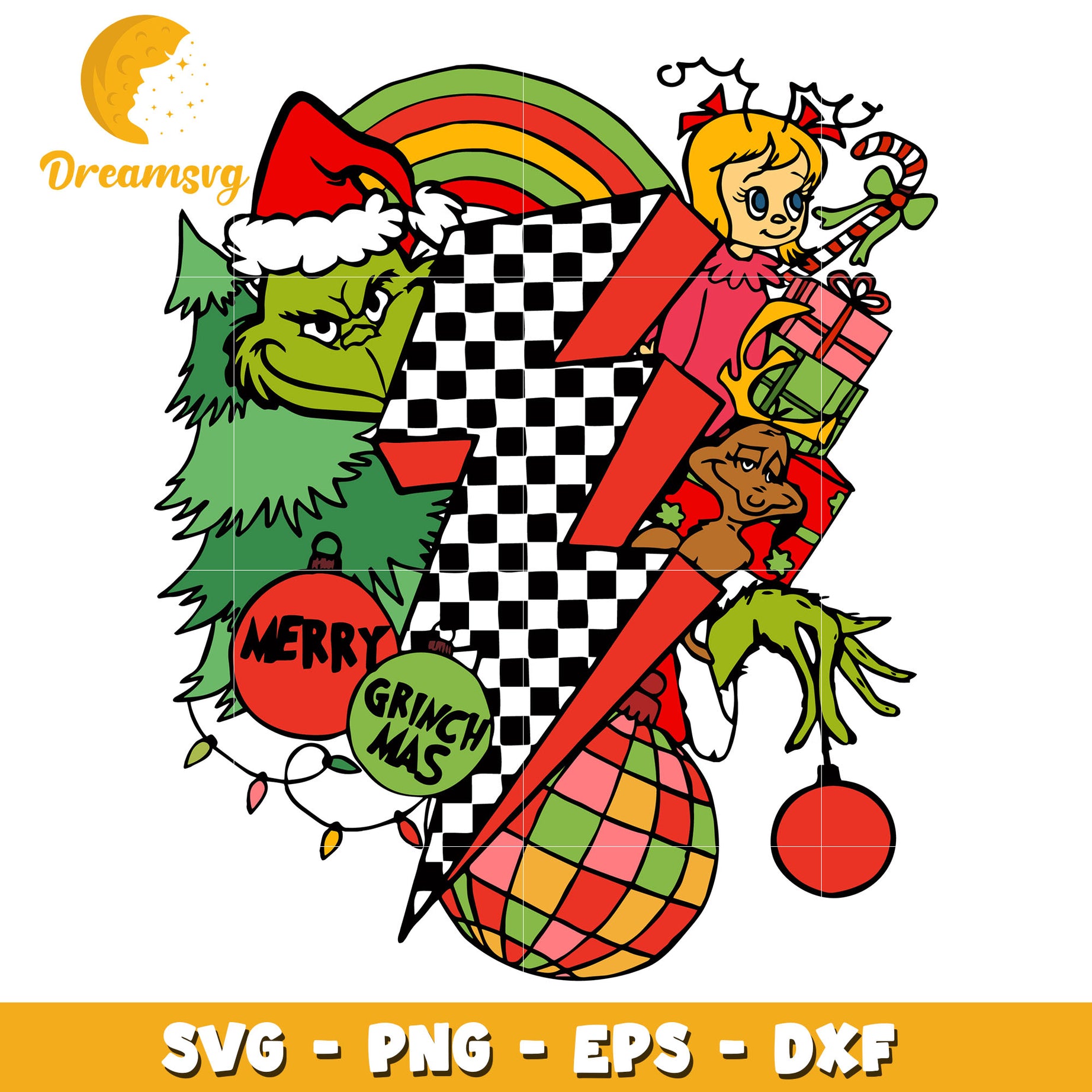 Lighting Bolt Christmas Grinch svg, Grinch svg, Christmas svg