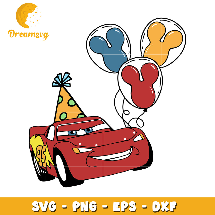 Lightning McQueen Birthday SVG PNG EPS DXF
