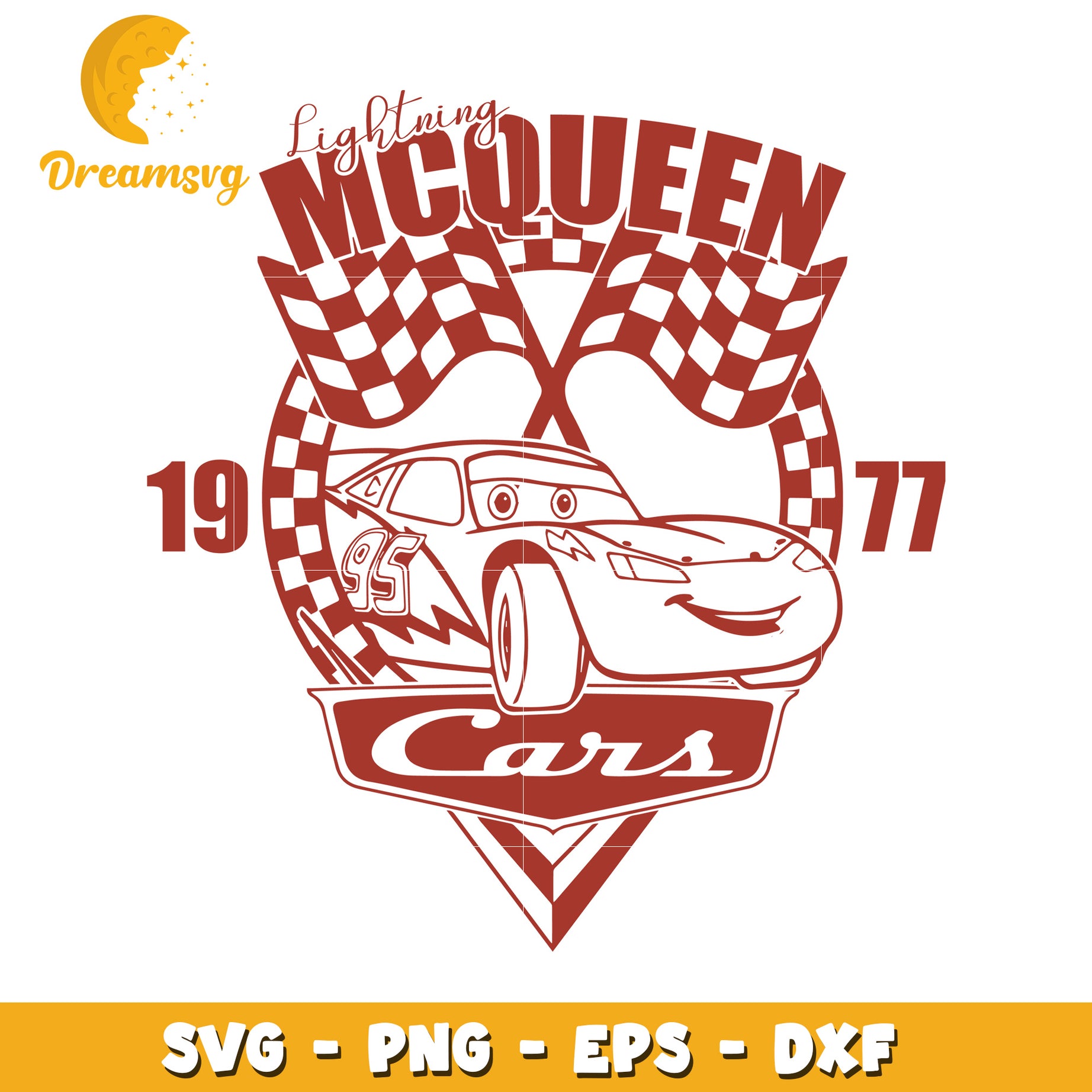 Lightning McQueen Cars SVG Cut File
