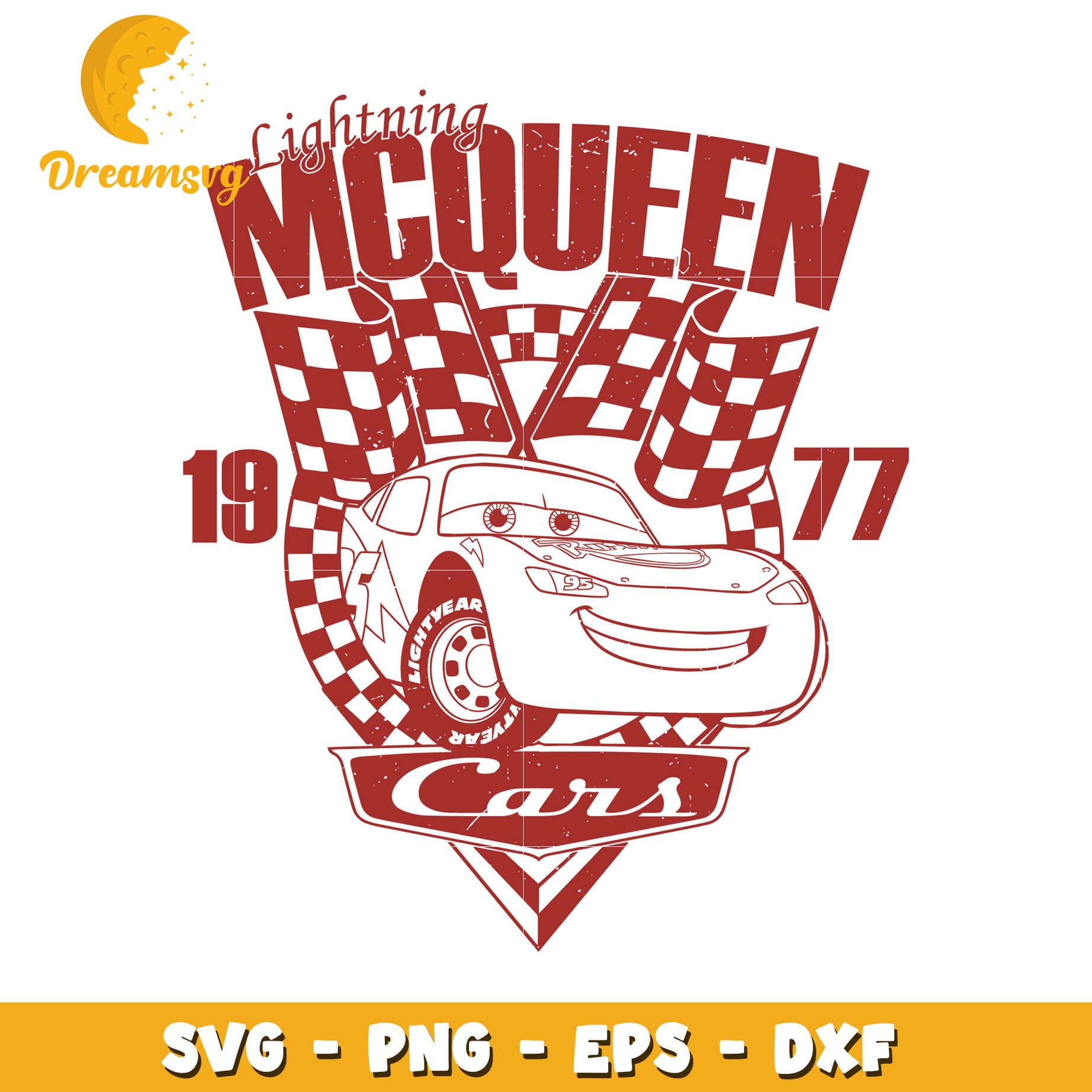 Lightning McQueen Cars SVG PNG EPS DXF