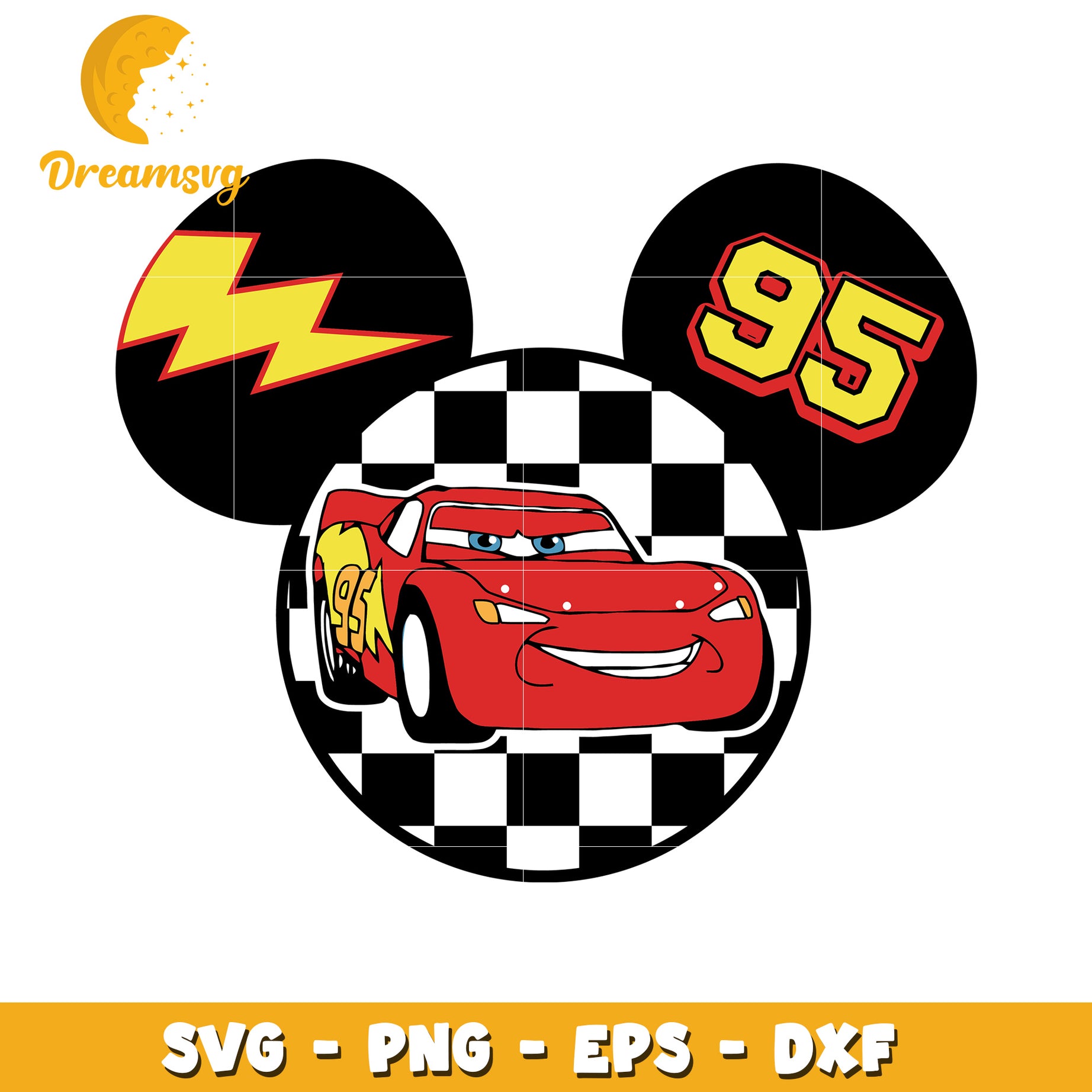 Lightning McQueen Mickey Mouse SVG