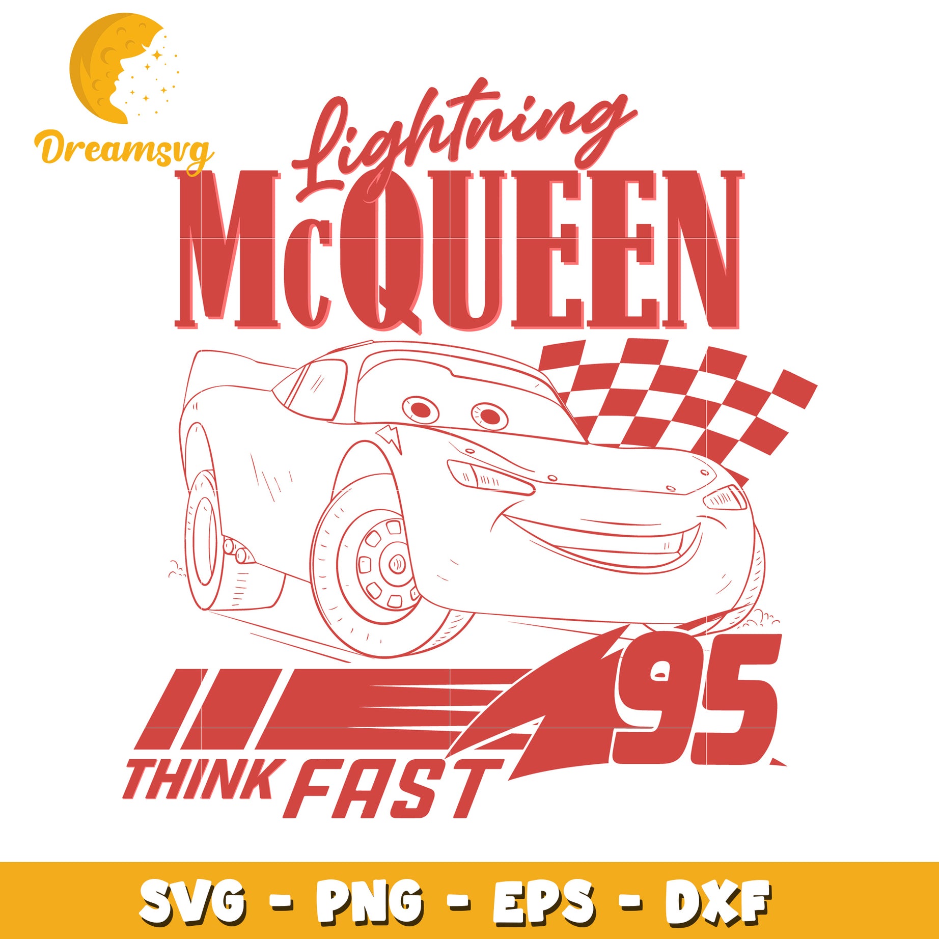 Lightning McQueen SVG PNG EPS DXF