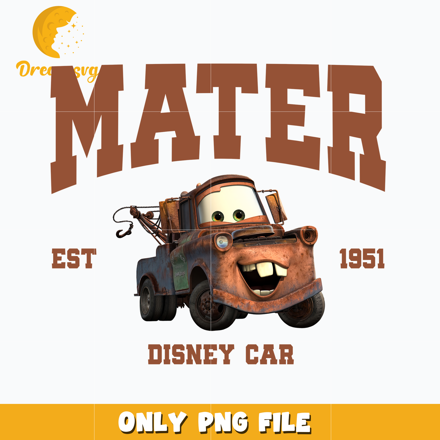 Disney Car Tow mater Est 1951 png