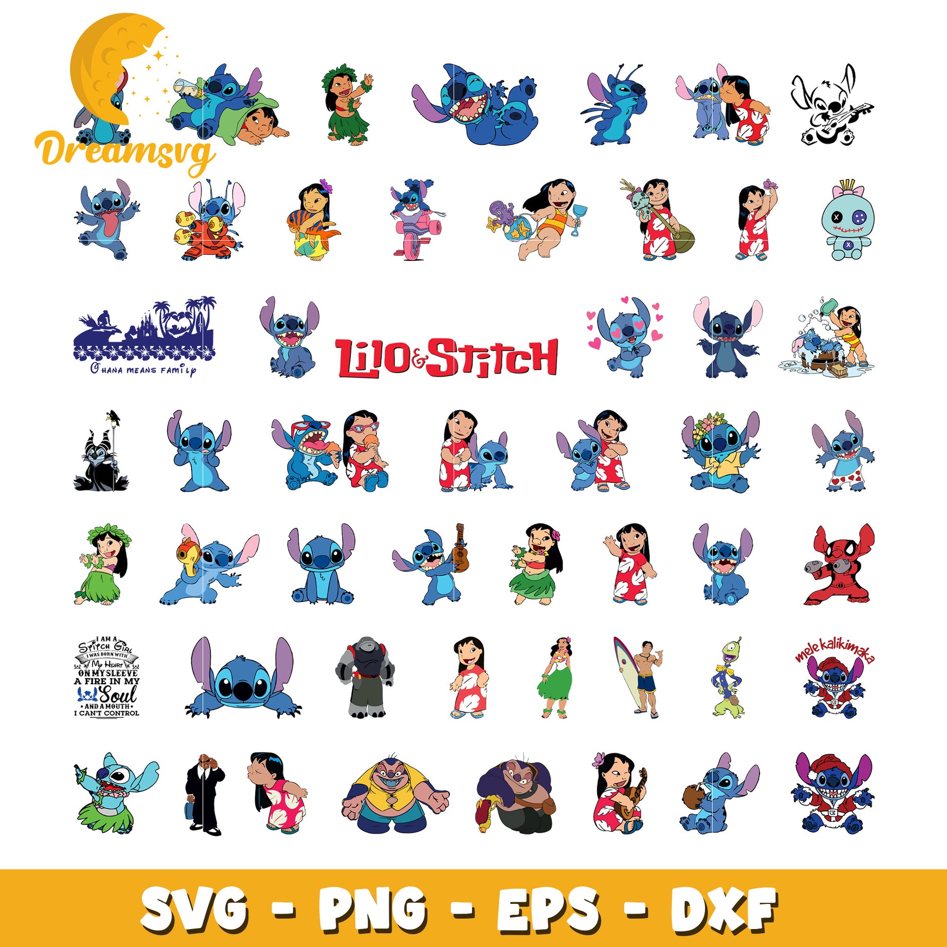 Lilo and stitch characters bundle svg, disney stitch​ svg