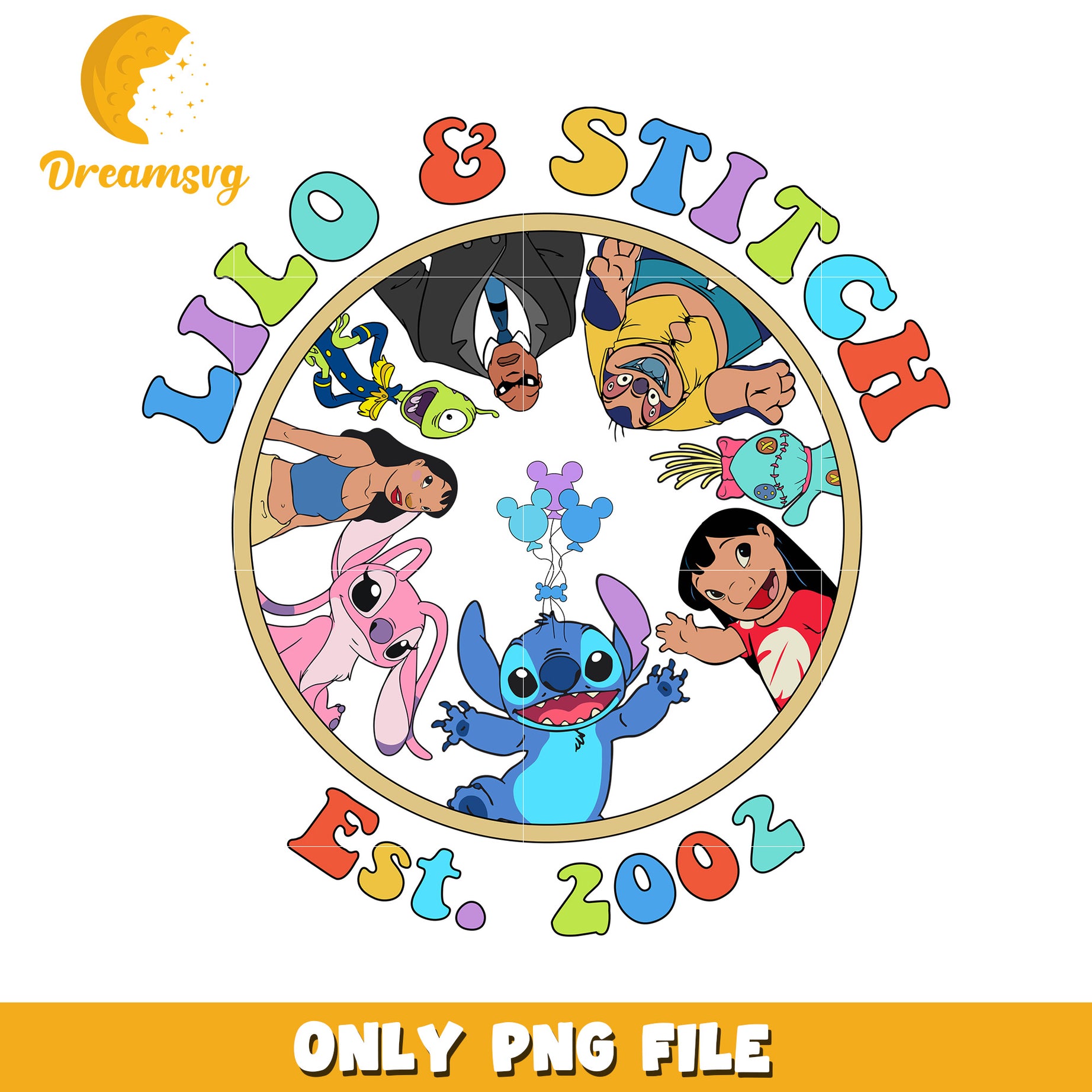 Lilo & Stitch Fun Art, PNG File Download, Established 2002