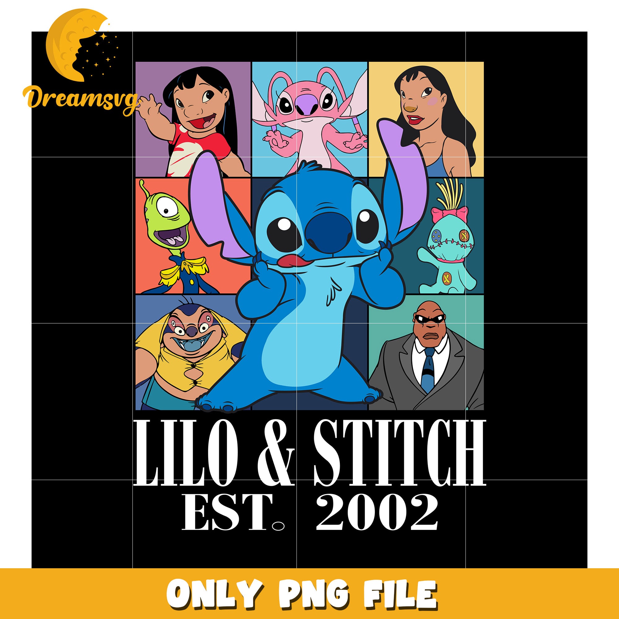 Lilo & Stitch PNG, Est. 2002, Cartoon Characters