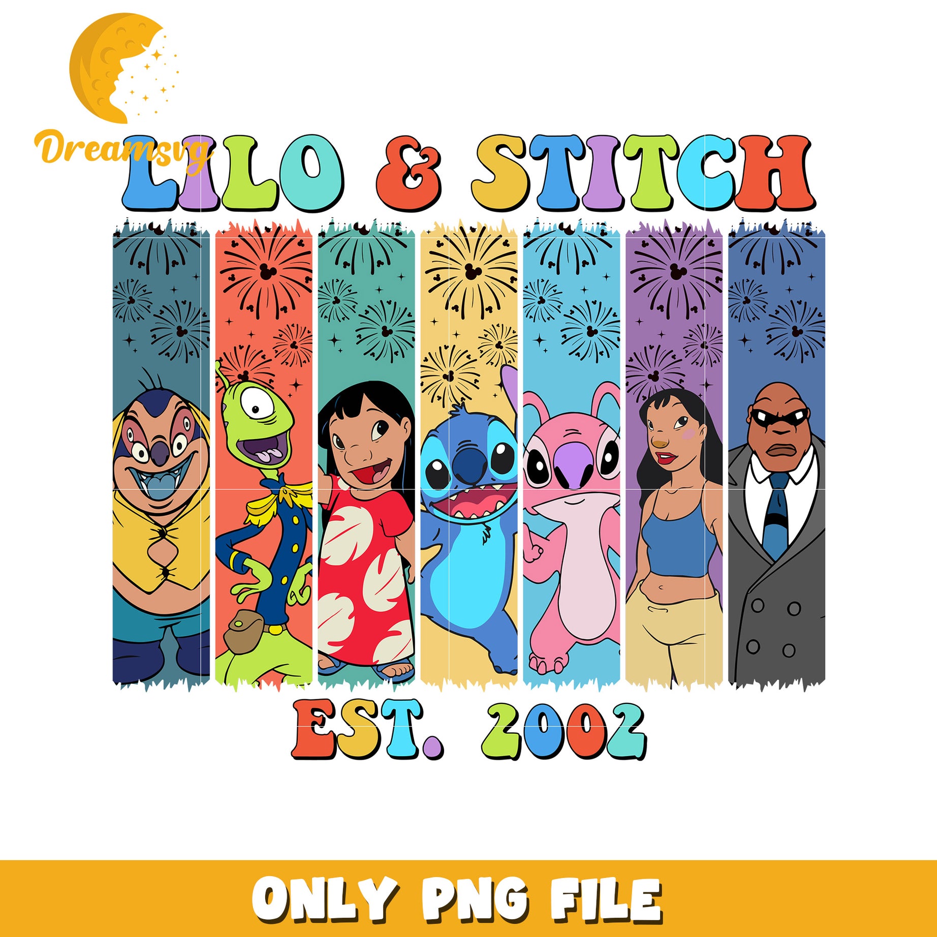 Lilo & Stitch PNG, Est. 2002, Characters