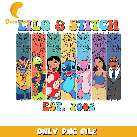 Lilo & Stitch PNG, Est. 2002, Characters