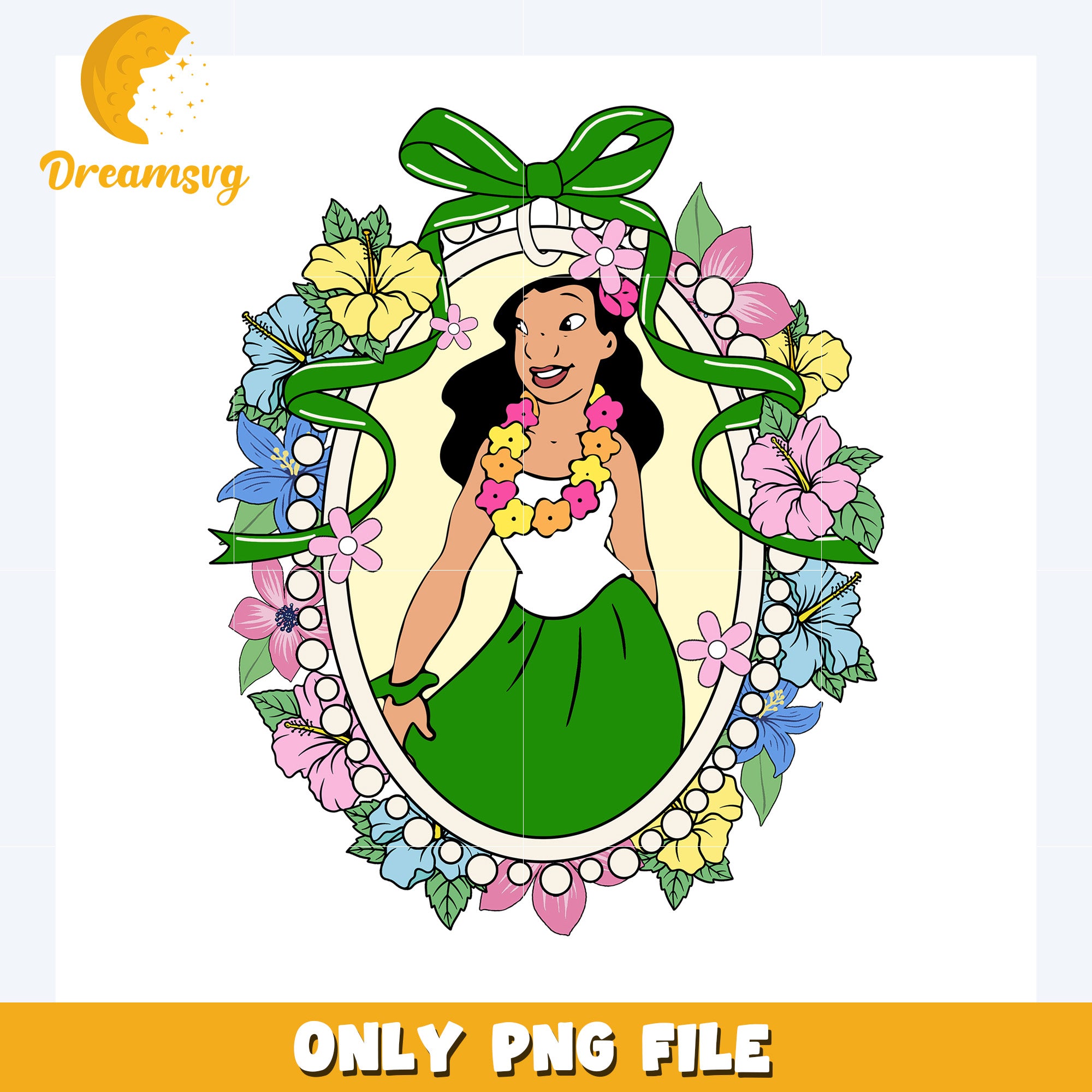 Lilo's sister picture frame design png, disney plus png, disney world png