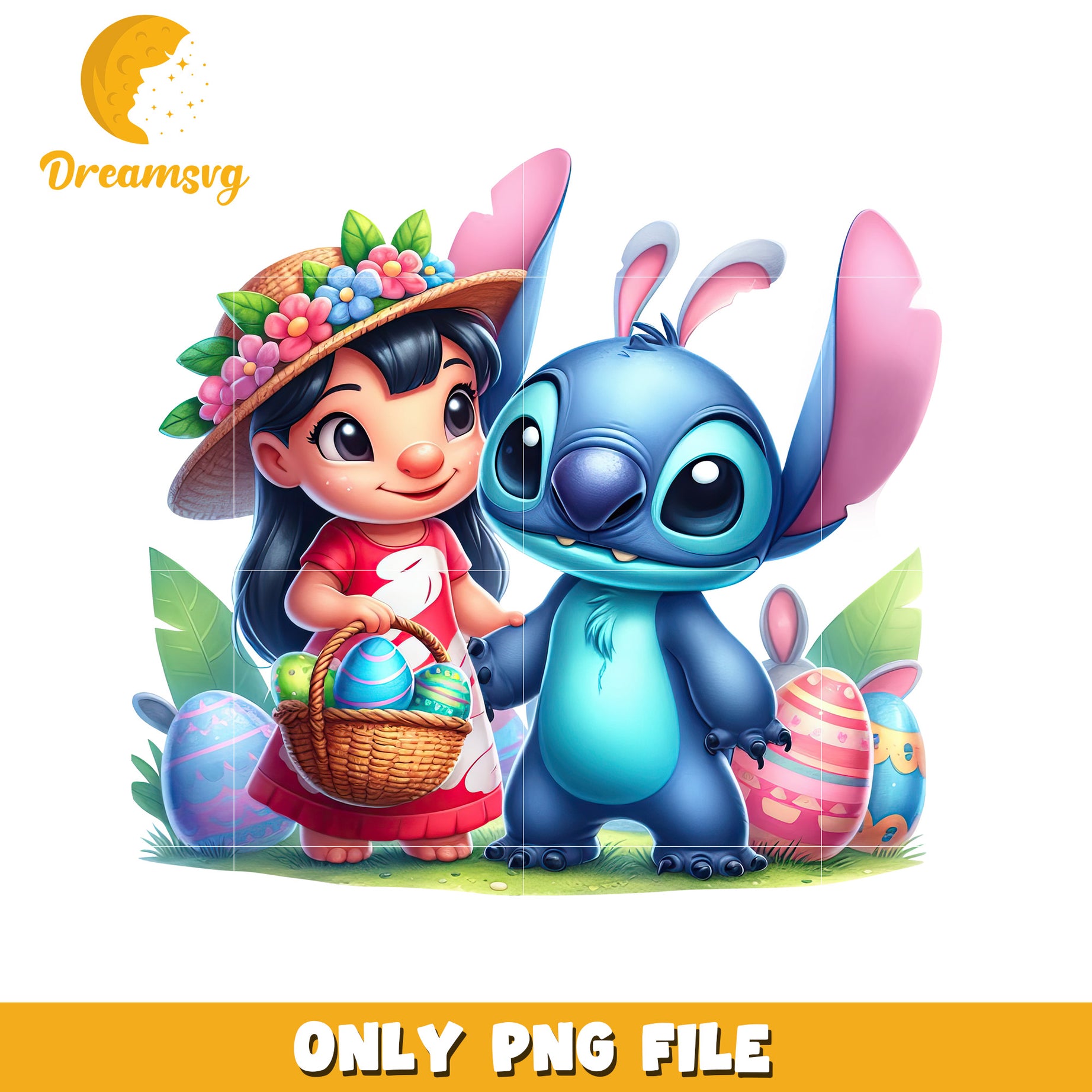 Lilo and sitch on eadter day png, easter day png, disney easter png