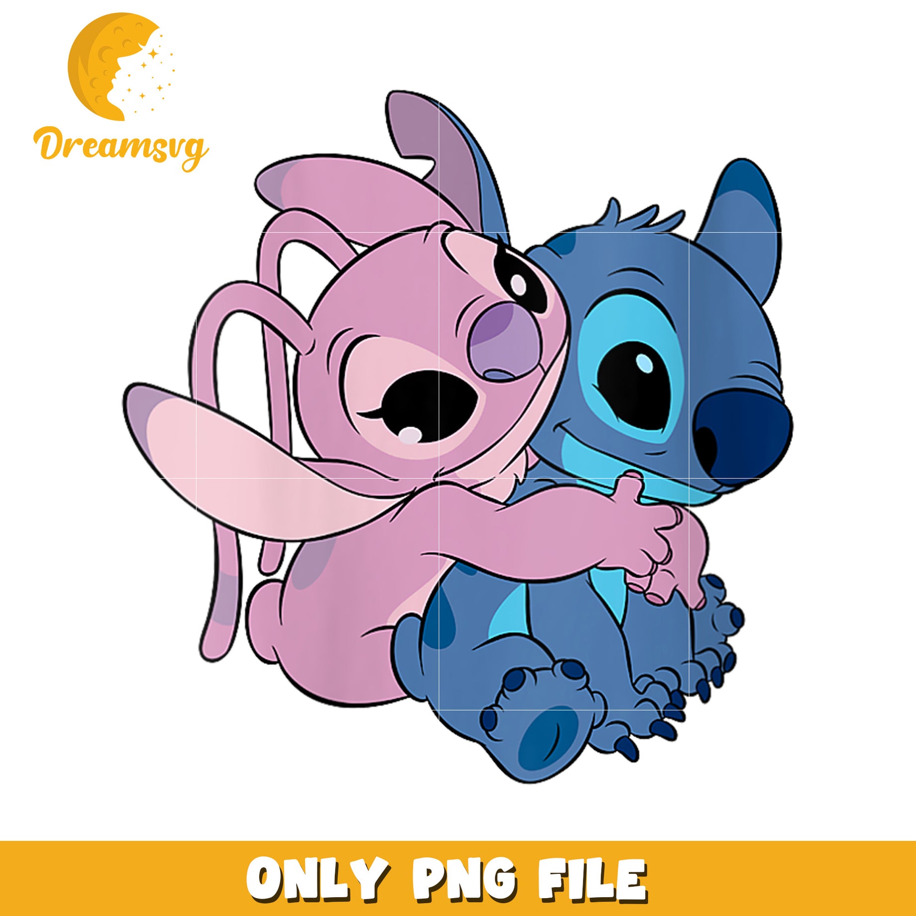 Lilo and stitch cute angel and stitch hugging png, stitch and angel png