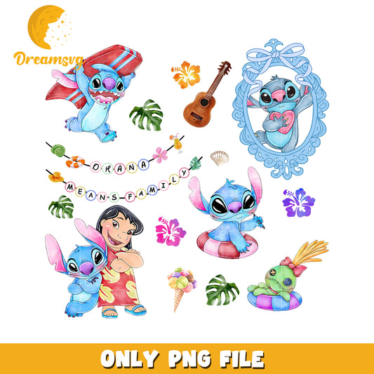 Lilo and stitch cute retro png, cute stitch png, stitch retro png