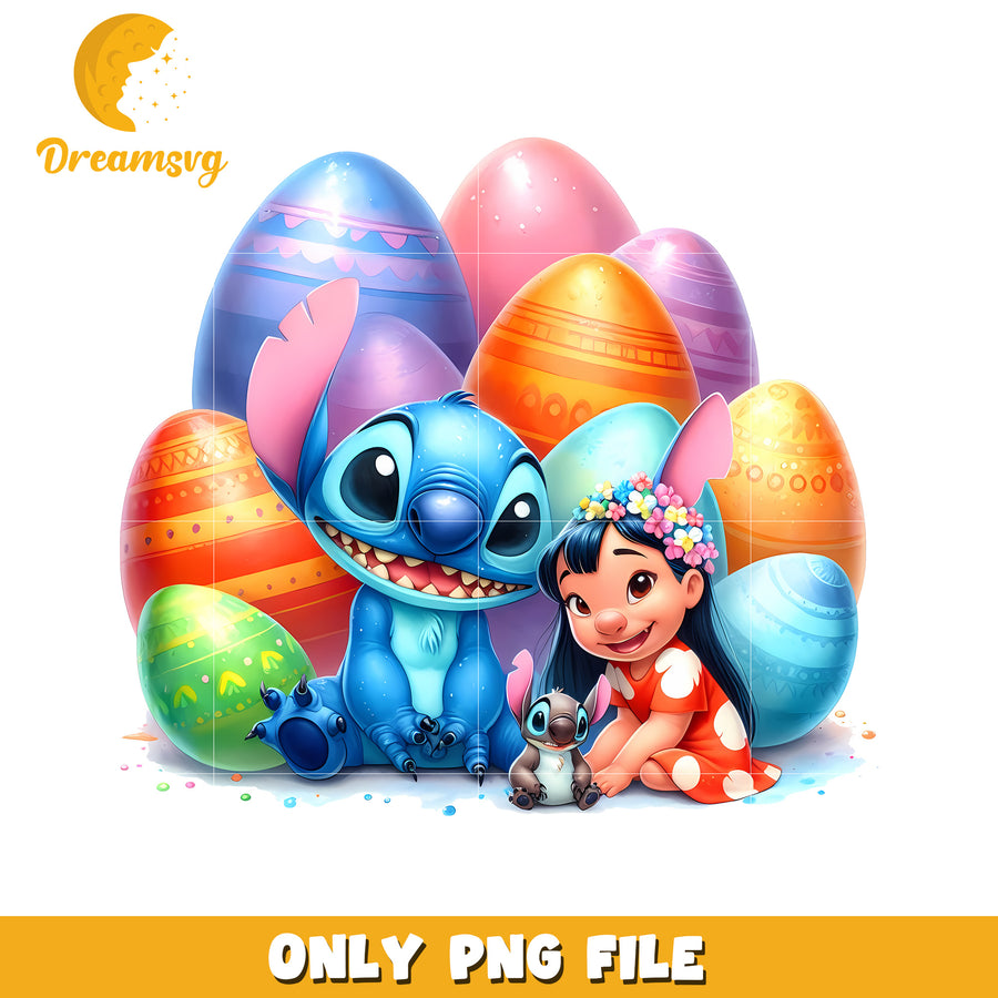 Lilo and stitch easter eggs png, easter eggs png, cartoon png