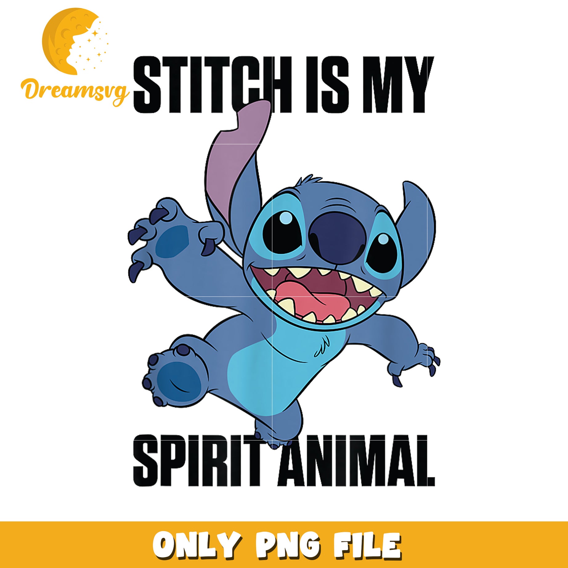 Lilo and stitch is my spirit animal png, disney stitch png, cute stitch png