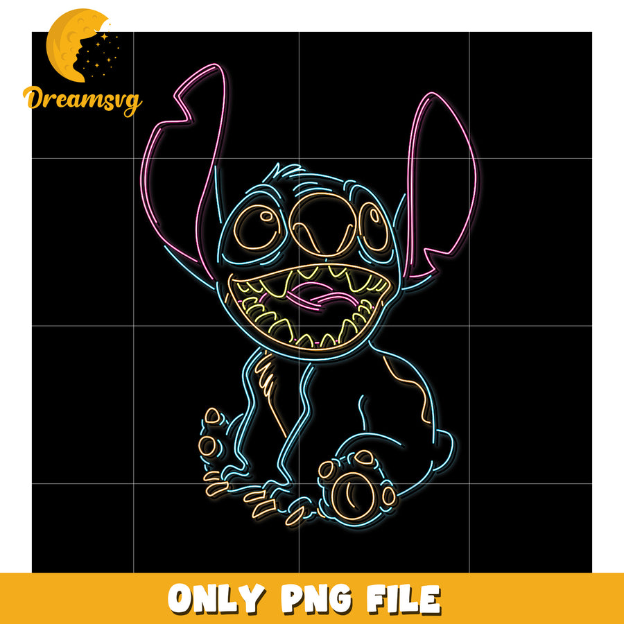 Lilo and stitch neon stitch outline png, lilo and stitch png, disney character png