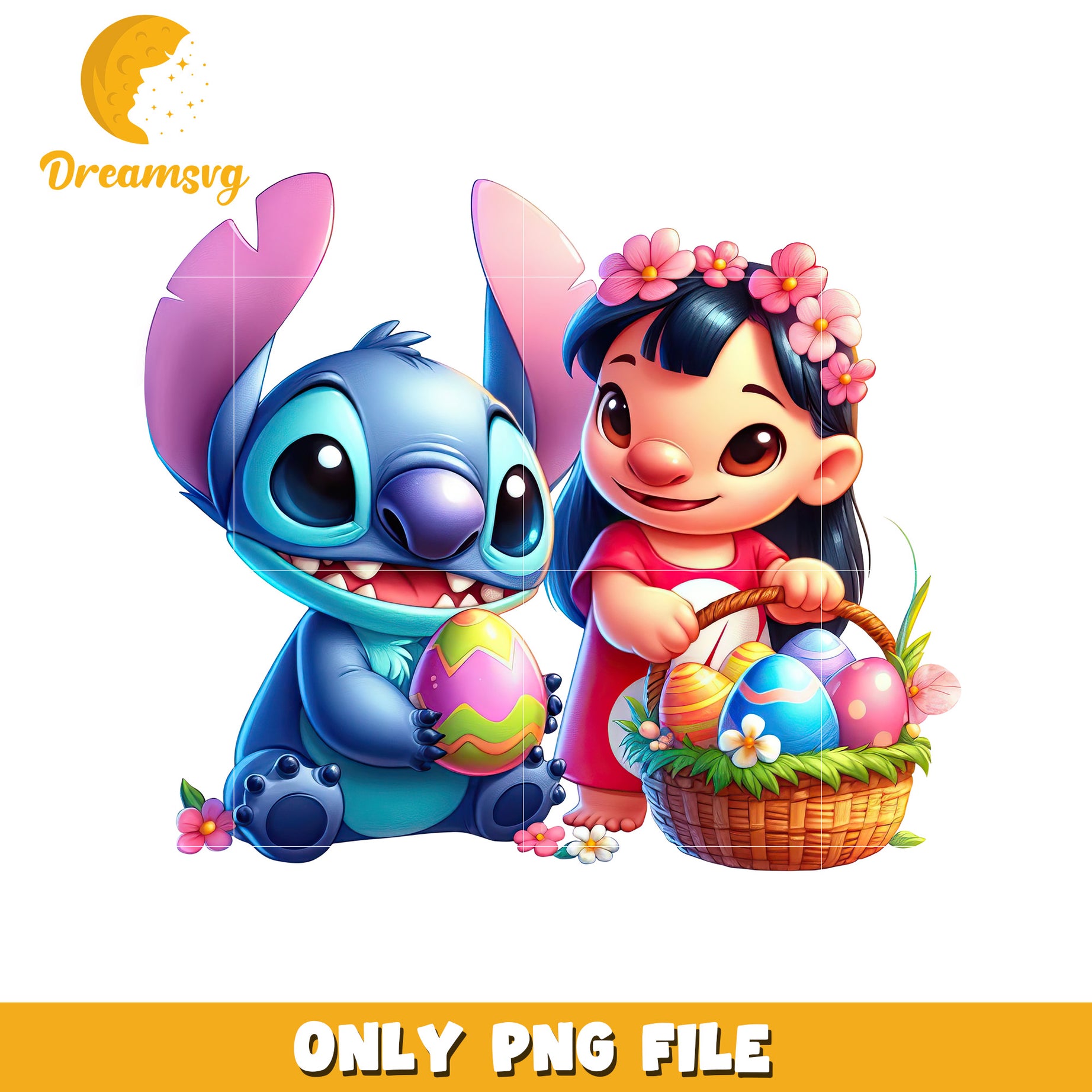 Lilo sitch character on eadter day png, easter day png, disney png