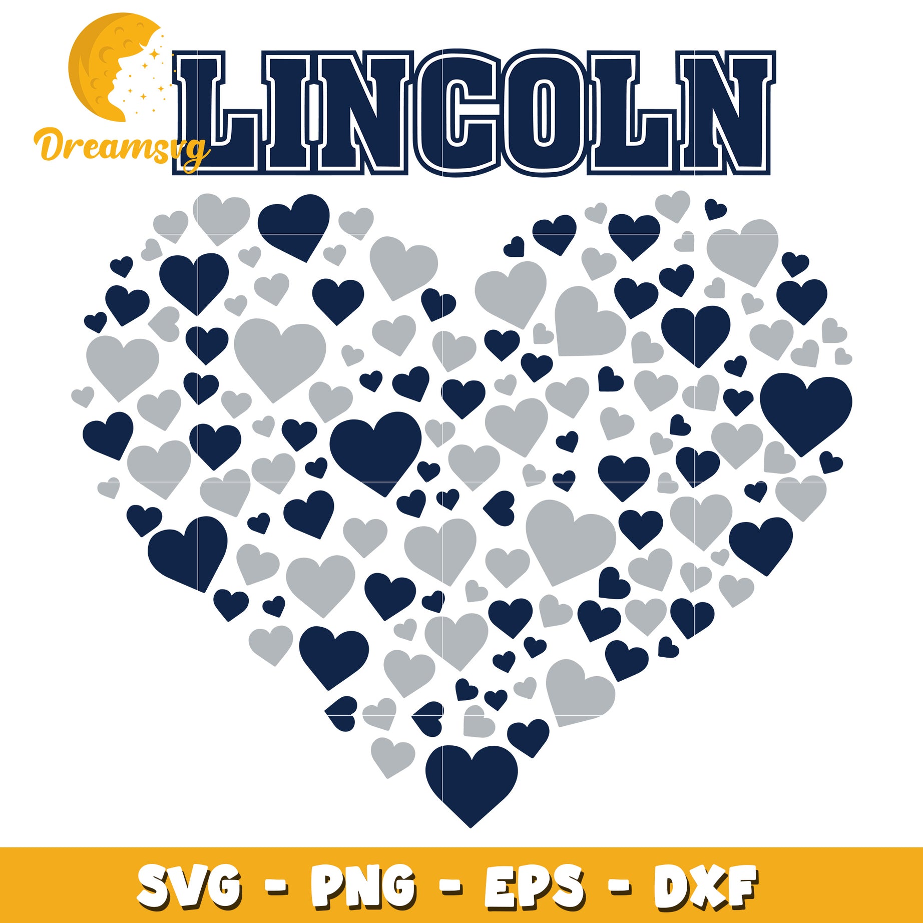 Lincoln Heart SVG Cut File