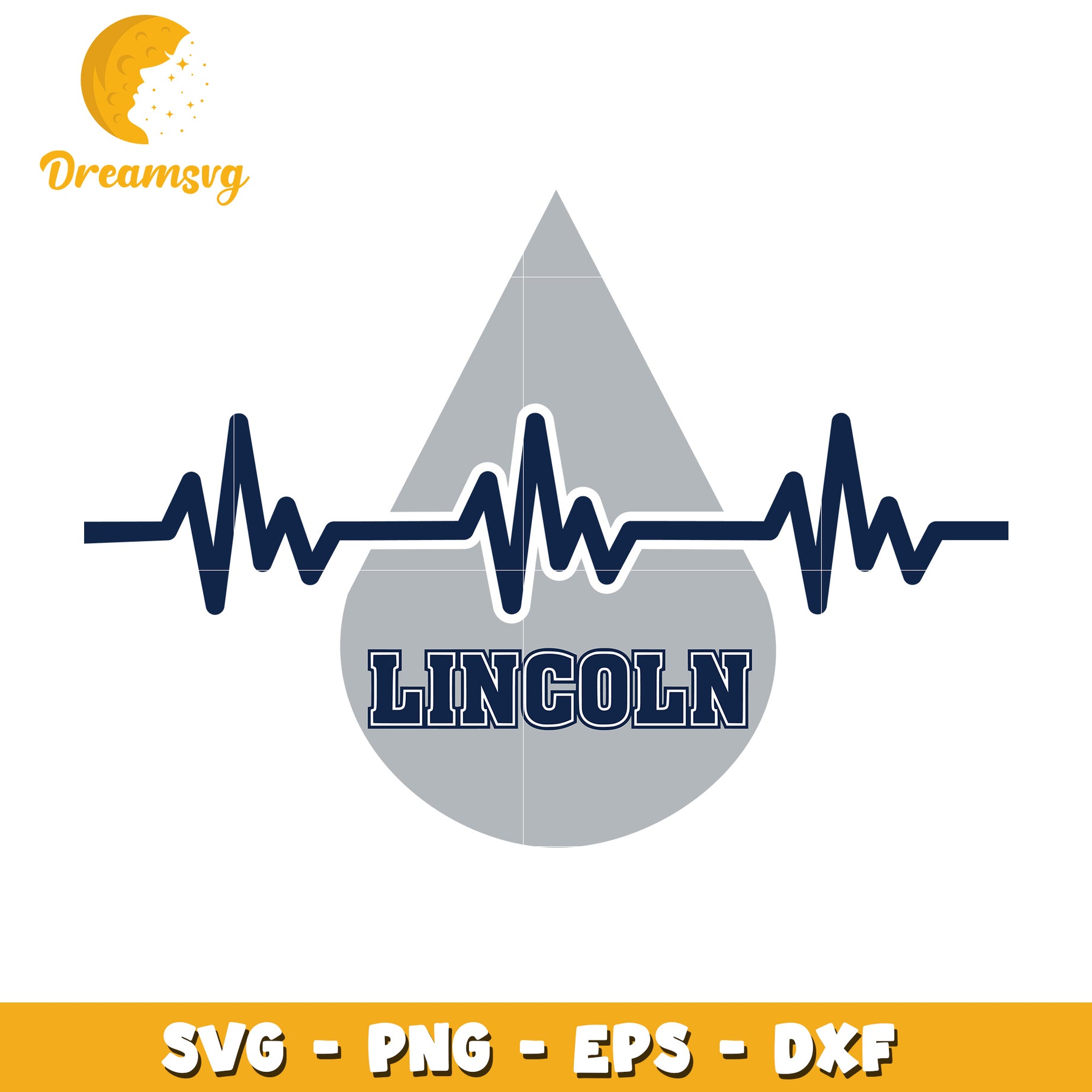 Lincoln Heartbeat SVG Design for DIY Projects and Crafts