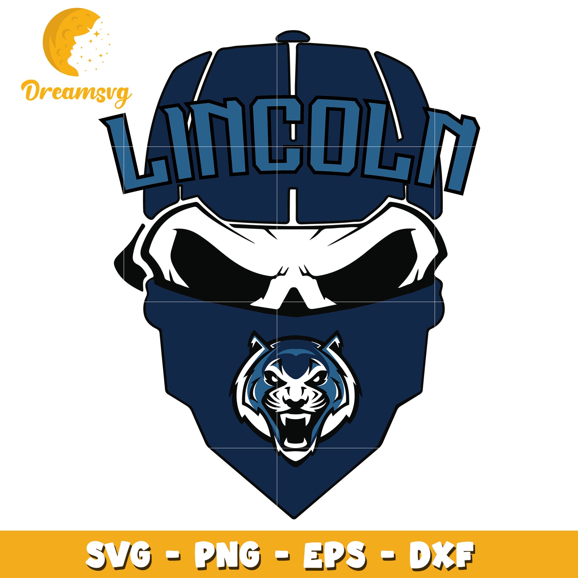 Lincoln Skull Mask SVG PNG EPS DXF